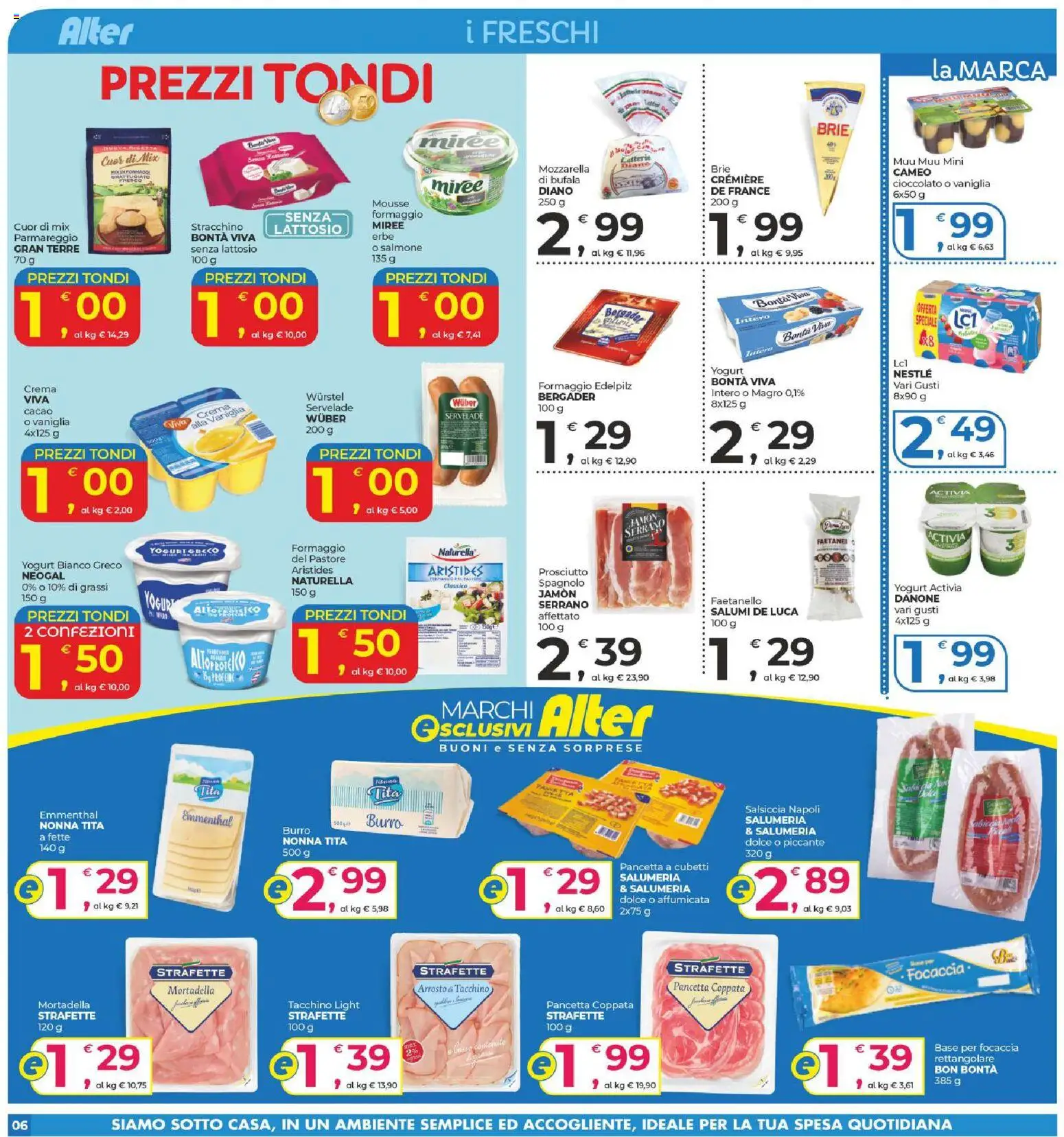 Volantino Alter Discount del 28.05.2026 | Pagina: 6 | Prodotti: Crema, Tacchino, Prosciutto, Salsiccia
