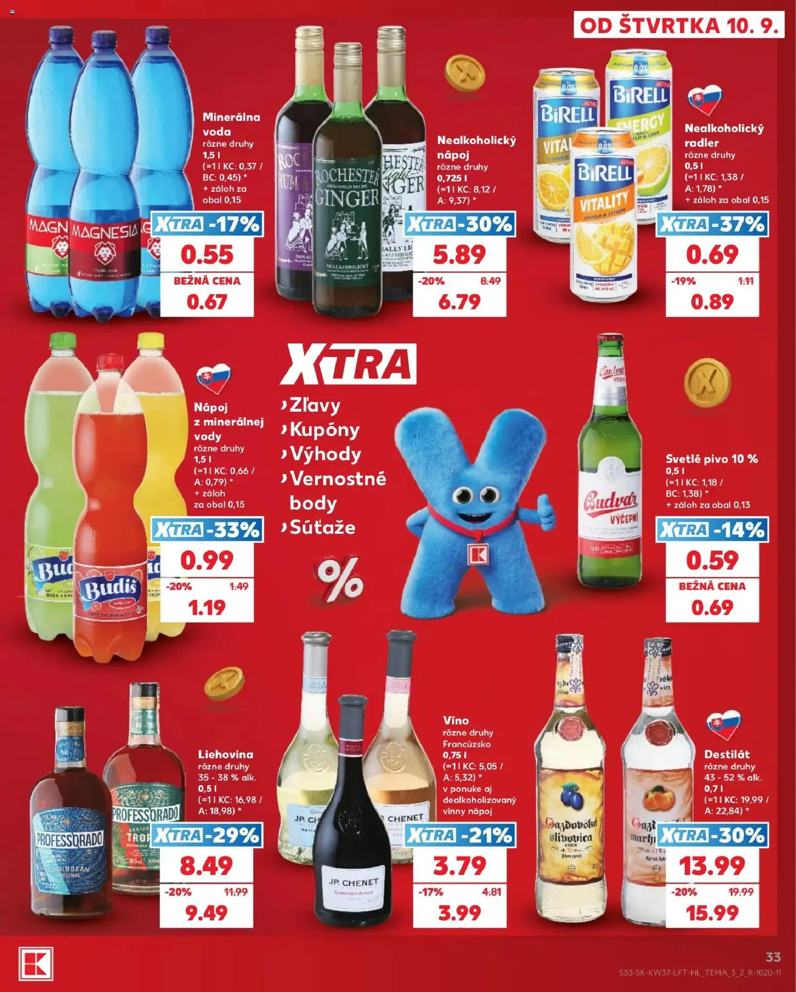 Nové Kaufland akcie – leták je platný od 10.09.2026 | Strana: 33 | Produkty: Radler, Magnesia, Mango, Destilát