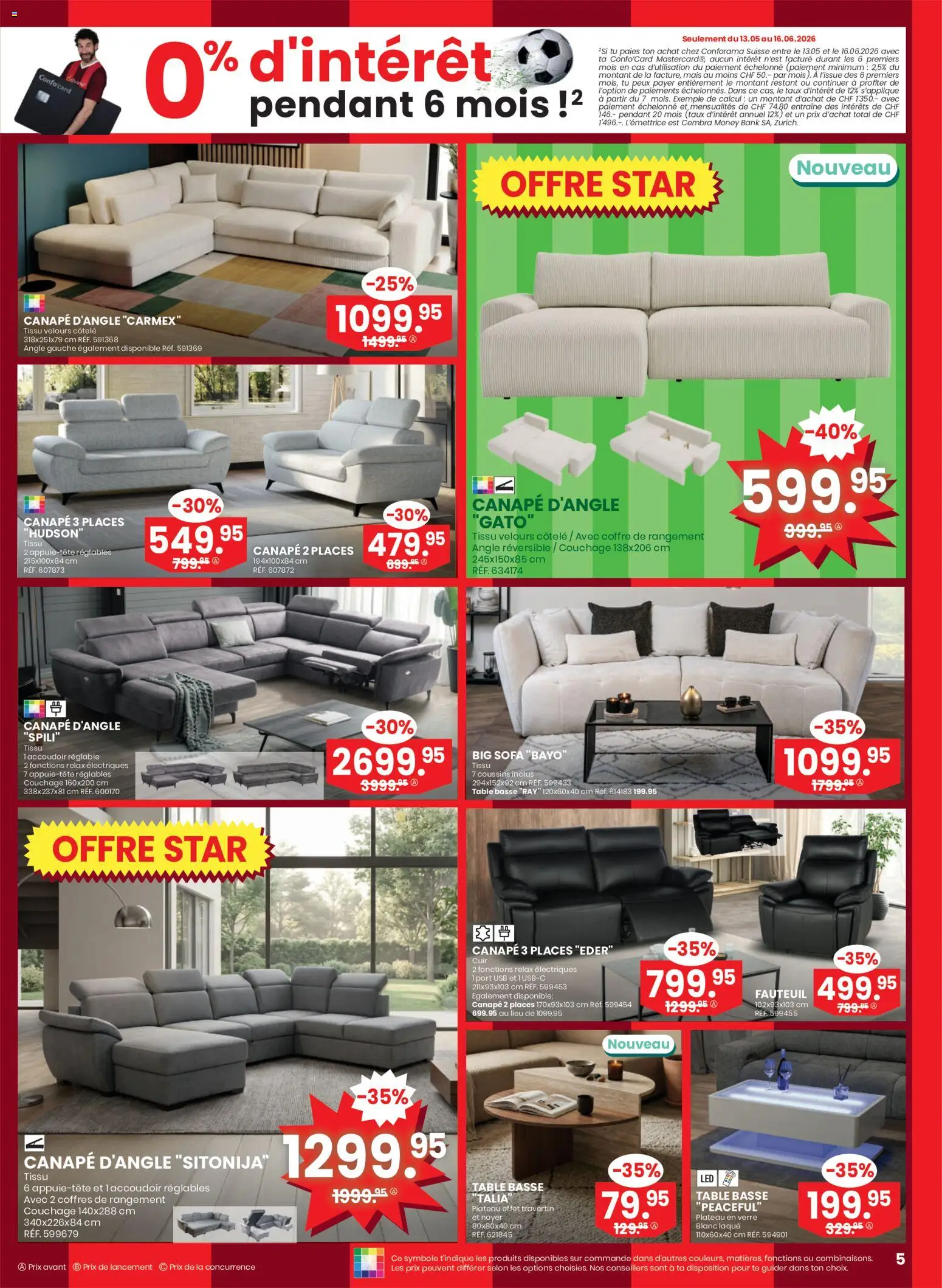 Conforama aktionen FR – gültig ab 03.06.2026 | Seite: 5 | Produkte: Sofa, Usb