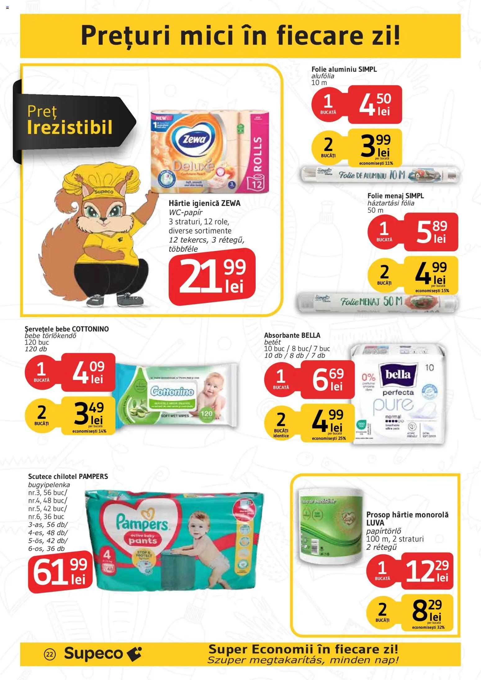 Noul catalog Supeco – valabil de la 06.08.2026 | Pagină: 22 | Produse: Mici, Absorbante, Scutece