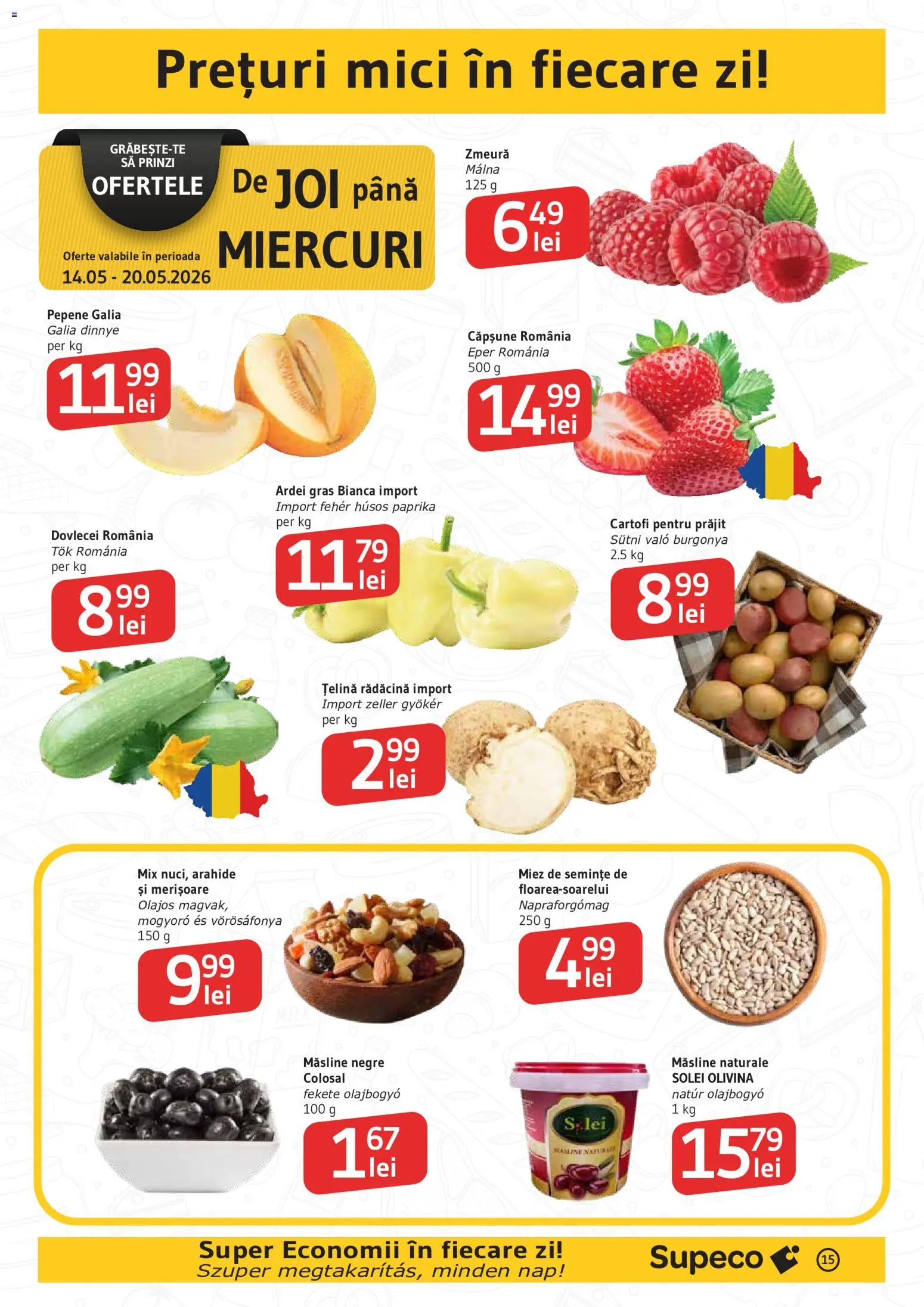 Noul catalog Supeco – valabil de la 14.05.2026 | Pagină: 15 | Produse: Zmeură, Mici, Ardei, Arahide