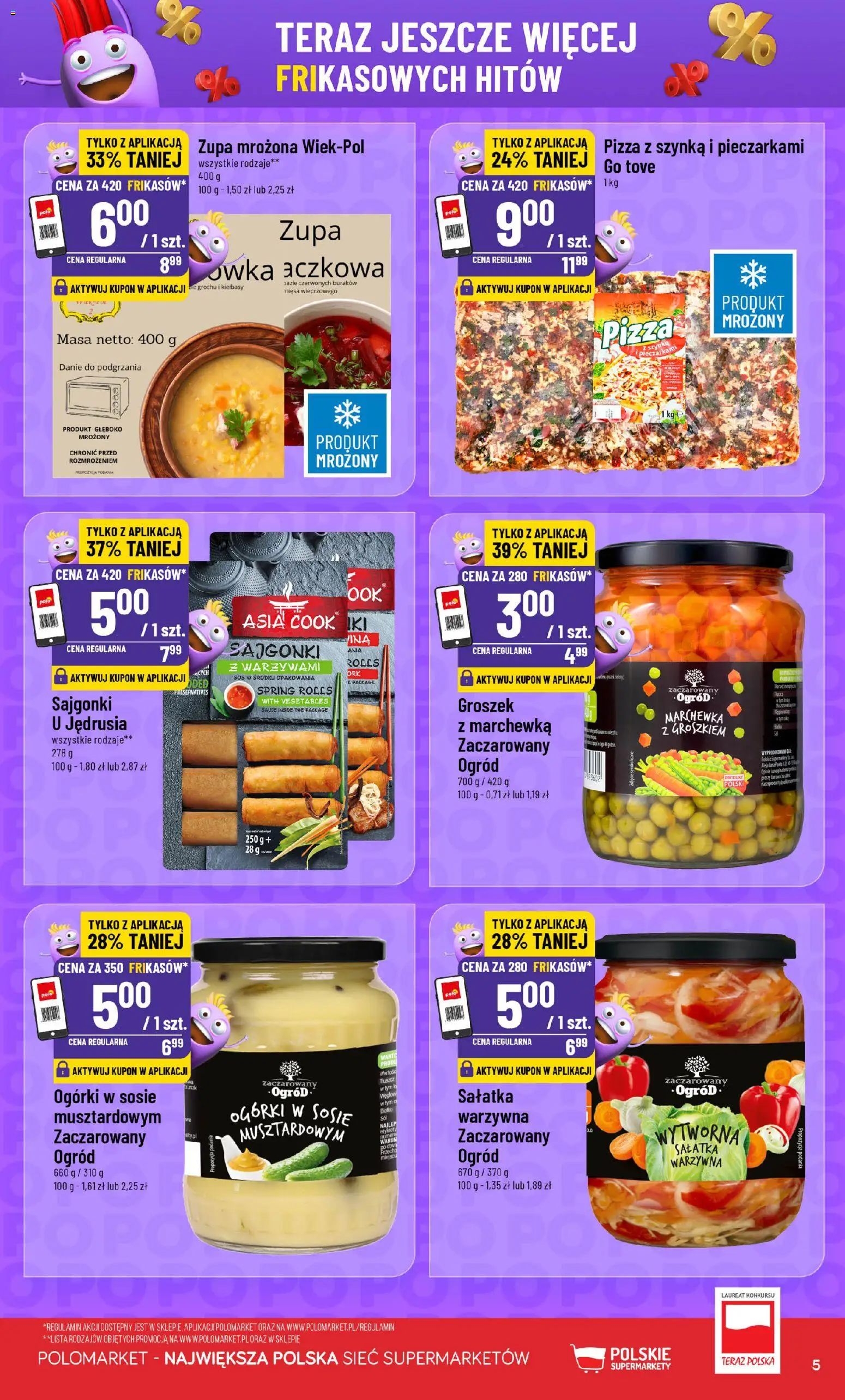 POLOmarket gazetka - Frikasowe Hity od 07.10.2026 | Strona: 5 | Produkty: Sajgonki, Marchewka, Ogórki, Sos