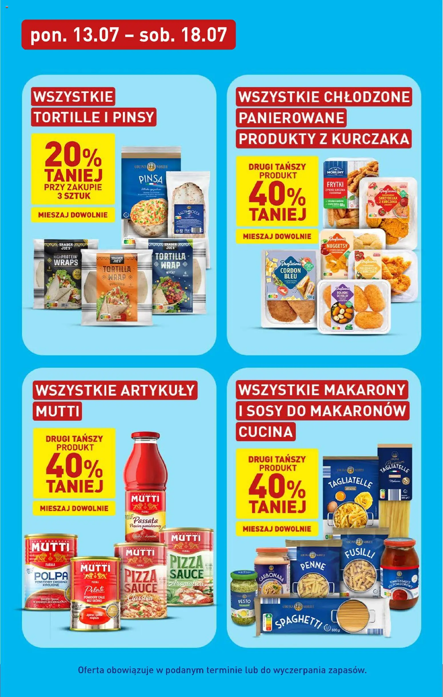 Aldi Polsko leták - Oferta weekendowa od 16.07.2026 | Strana: 8 | Produkty: Pizza, Passata, Pesto, Makarony