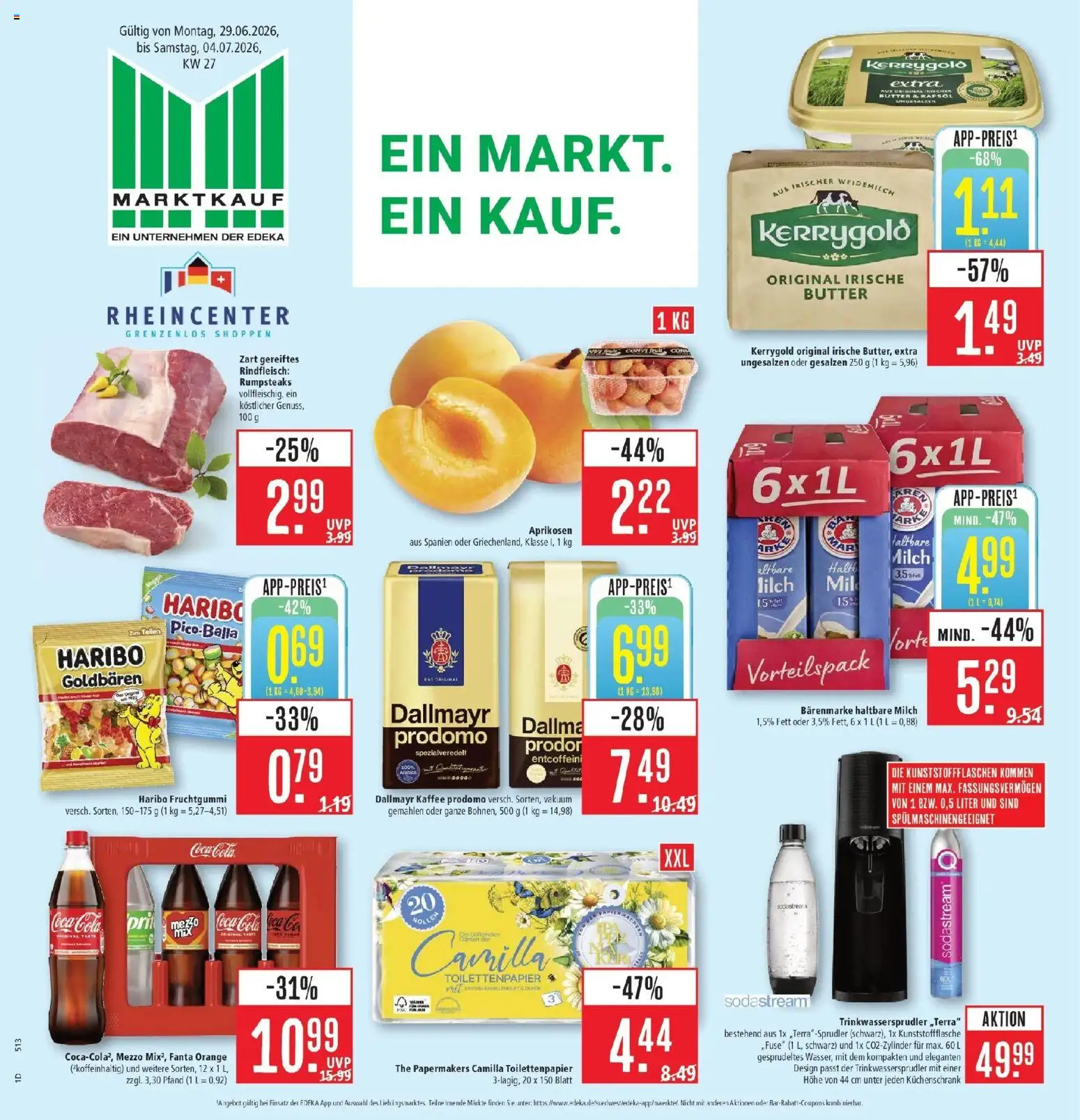 Marktkauf - Marktkauf: Wochenangebote – gültig ab 29.06.2026 | Seite: 1 | Produkte: Cola, Rapsöl, Dallmayr, Sodastream
