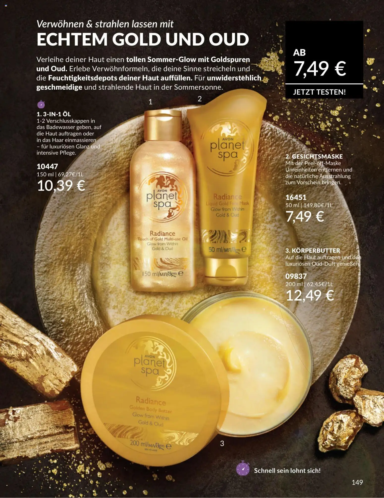 AVON Katalog Juli 2026 – gültig ab 01.07.2026 | Seite: 149 | Produkte: Butter, Öl, Gesichtsmaske
