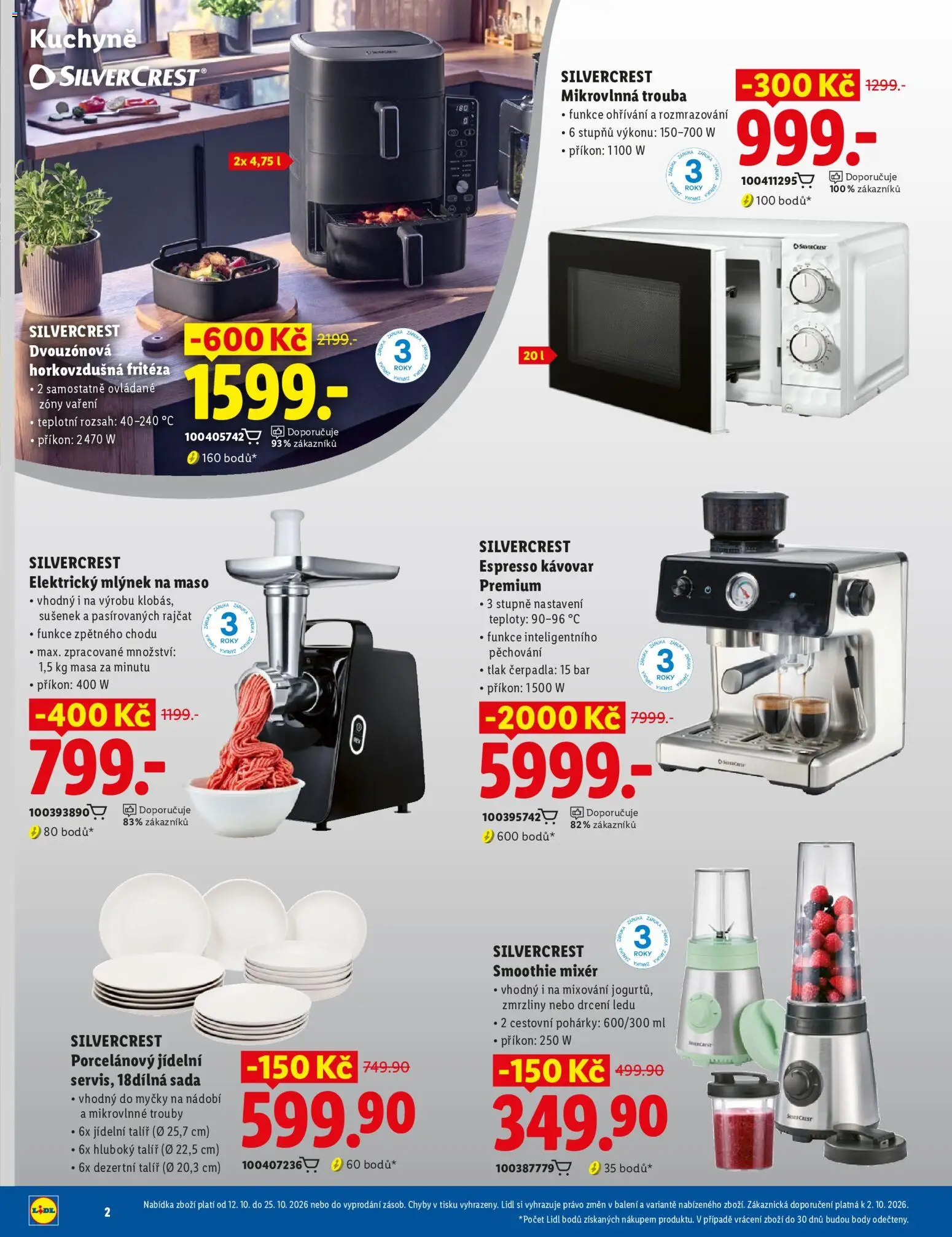 Lidl magazín od 12.10.2026 | Strana: 2 | Produkty: Fritéza, Kuchyně, Elektrický mlýnek na maso, Mlýnek na maso