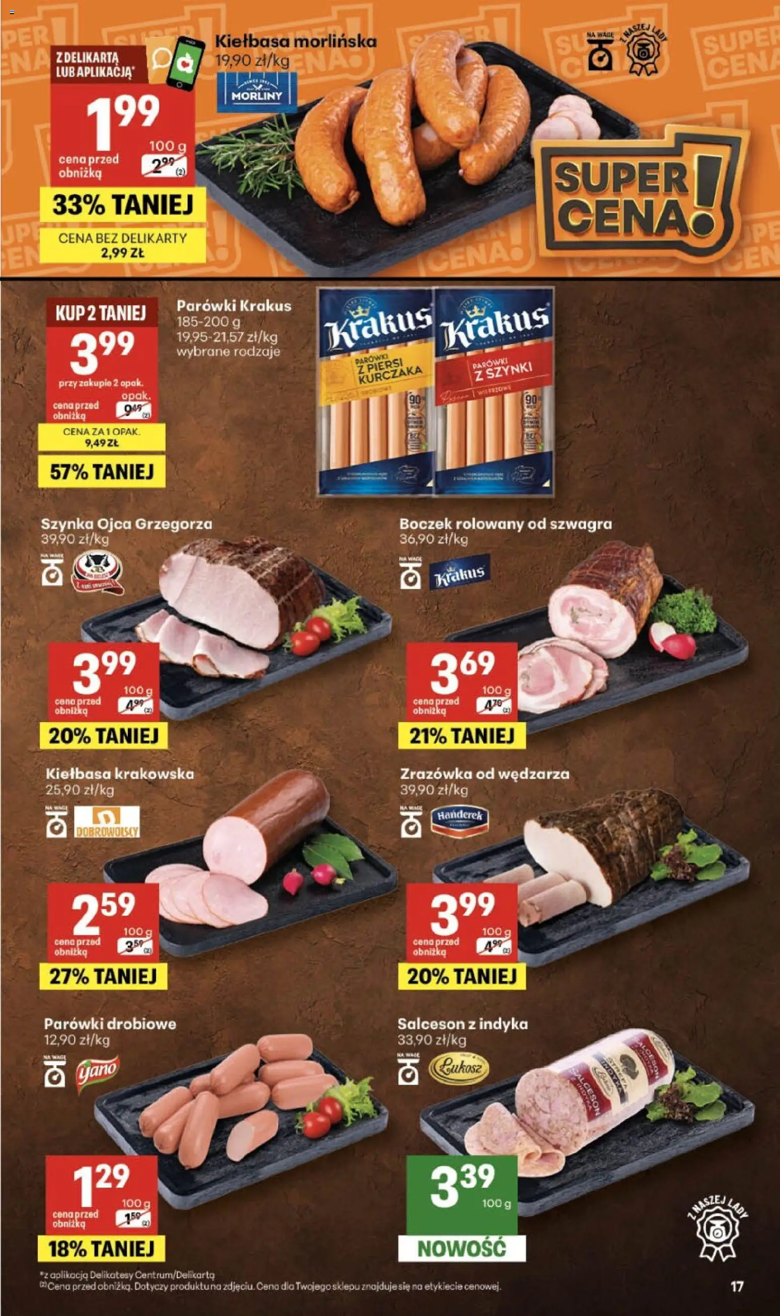 Delikatesy Centrum gazetka od 21.05.2026 | Strona: 17 | Produkty: Kiełbasa, Piersi, Szynka, Kiełbasa krakowska