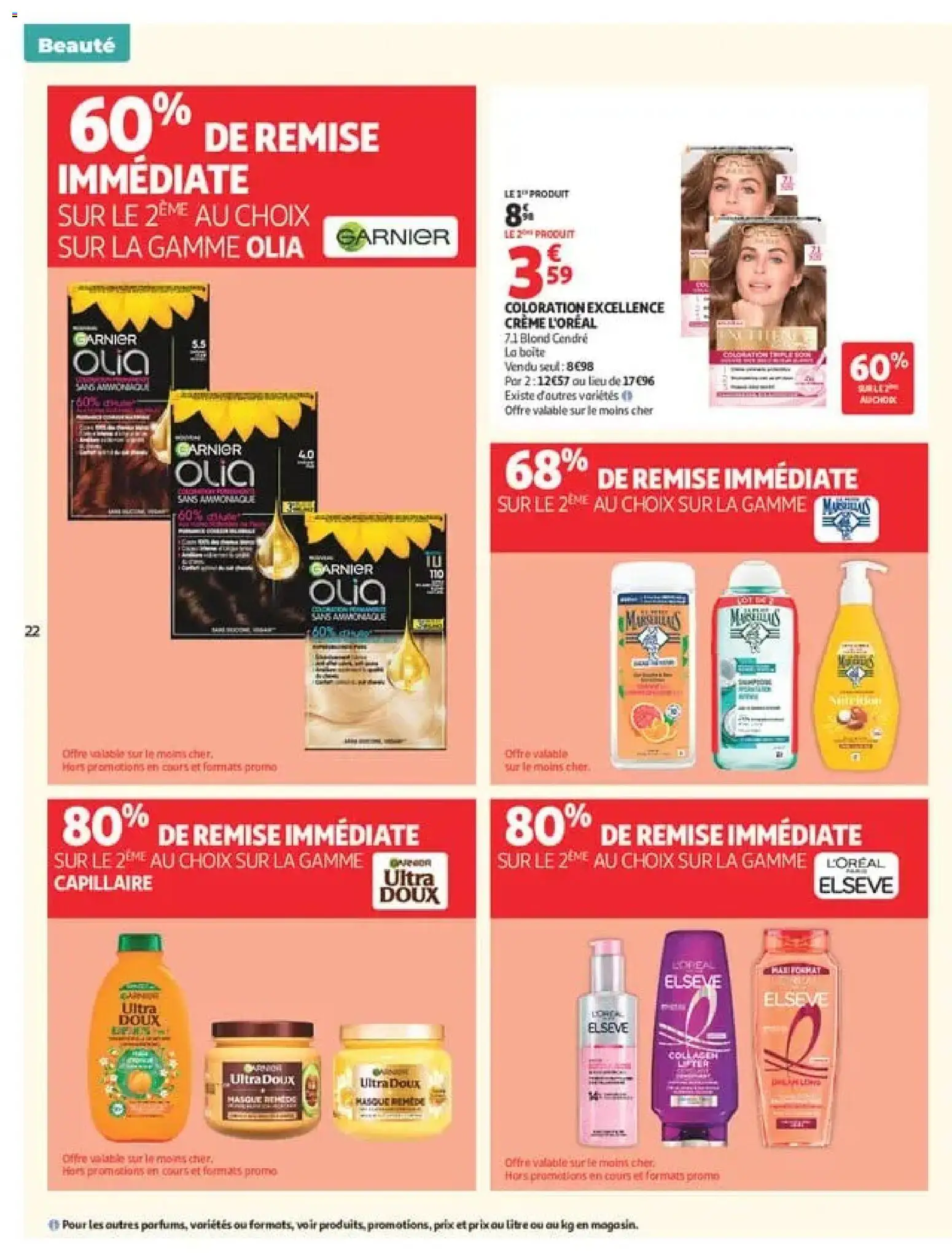 {H1} | Page: 22 | Produits: Coloration, Gel douche, Huile, Crème