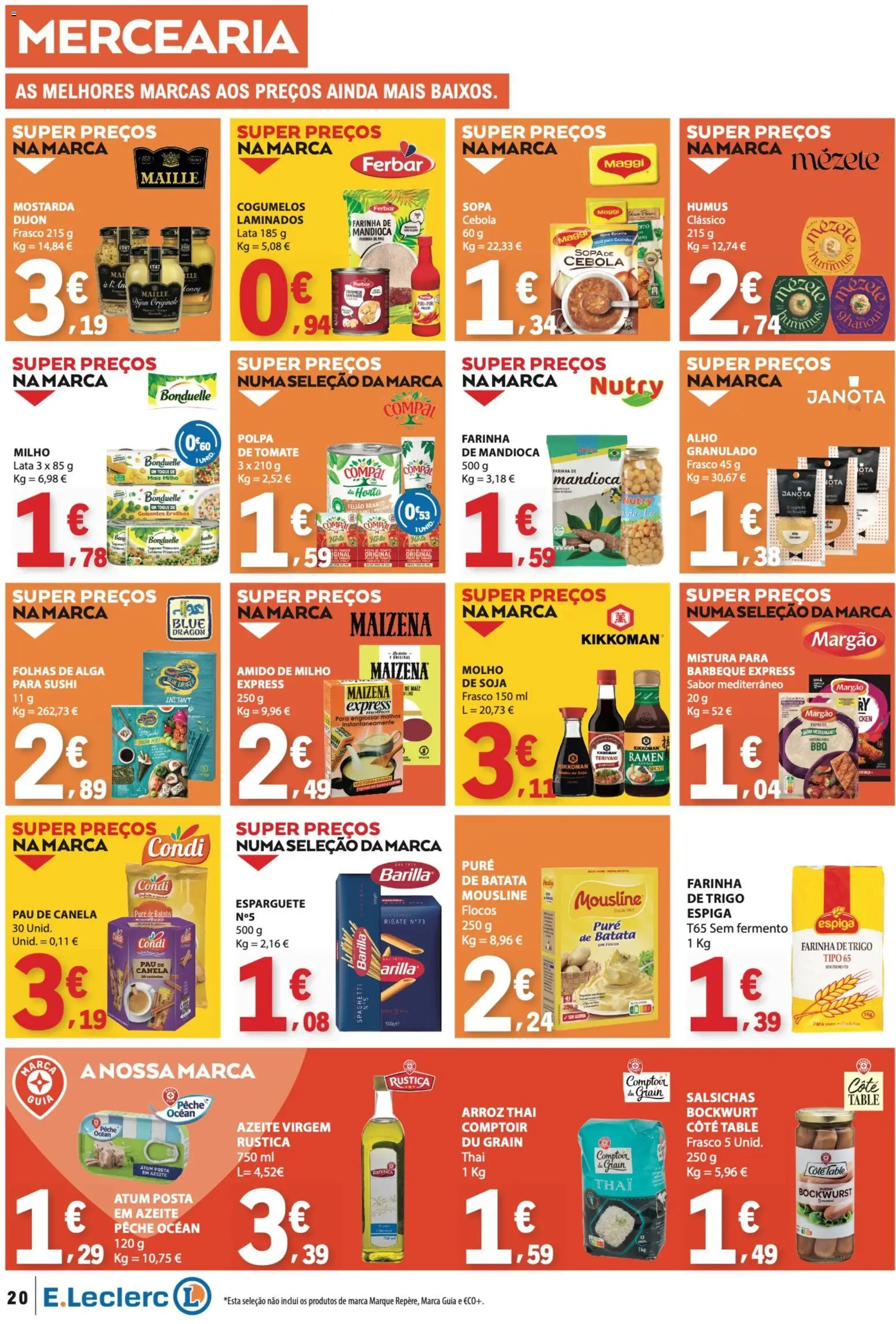 E.Leclerc folheto Semanal Aniversário 31 │ válido de 22/10/2026 | Página: 20 | Produtos: Farinha de trigo, Mercearia, Milho, Barilla
