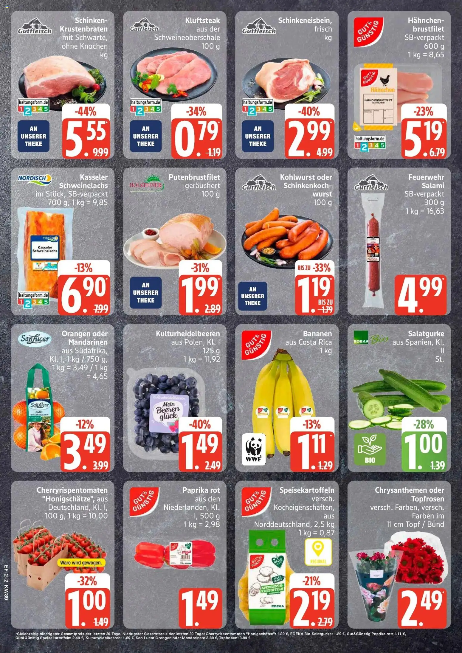 Edeka Prospekt Rendsburg (ab 21.09.2026) » Angebote Online | Seite: 2 | Produkte: Mandarinen, Orangen, Wurst, Salami