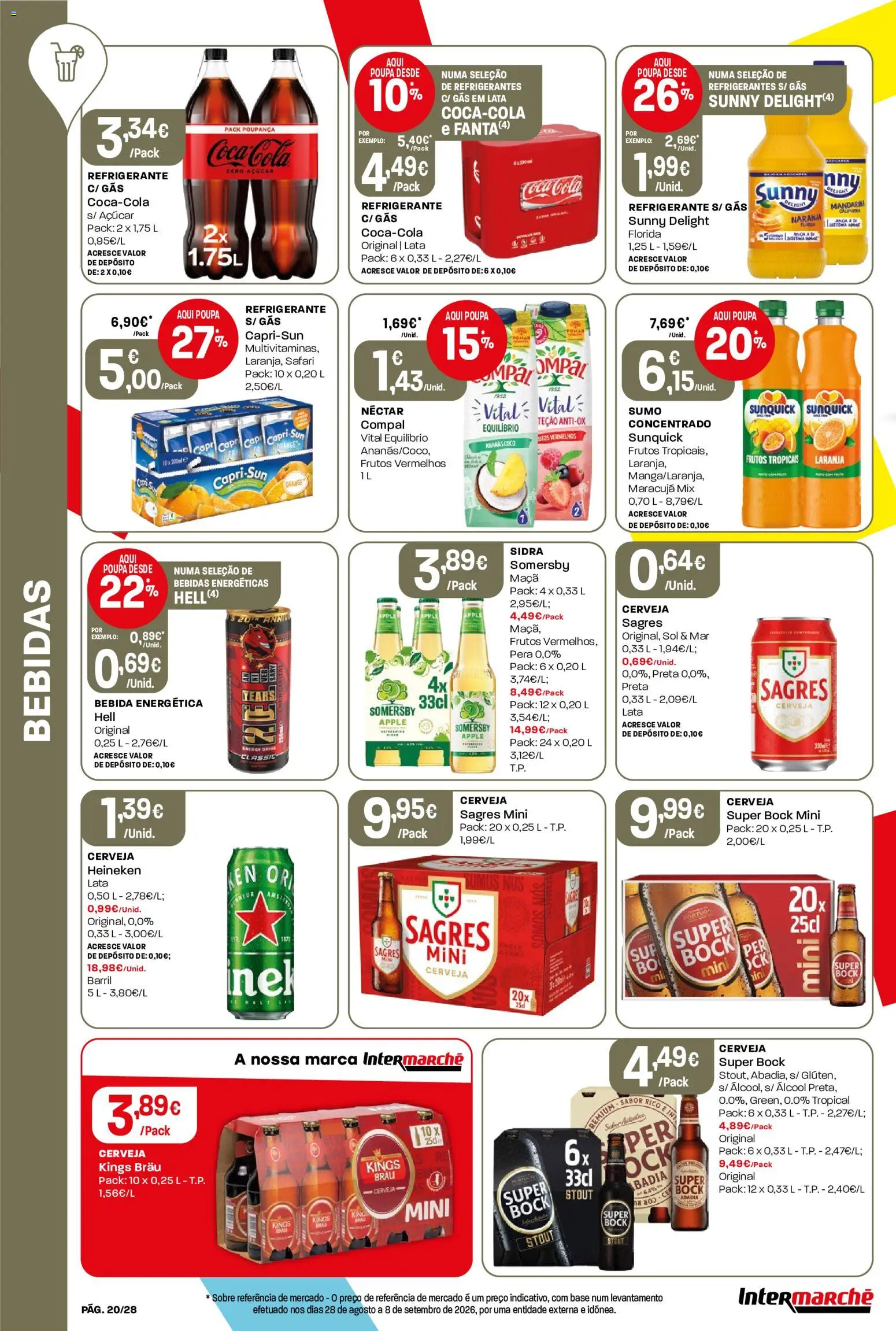 Intermarché folheto Contact │ válido de 08/10/2026 | Página: 20 | Produtos: Sidra, Cerveja Heineken, Base, Maça