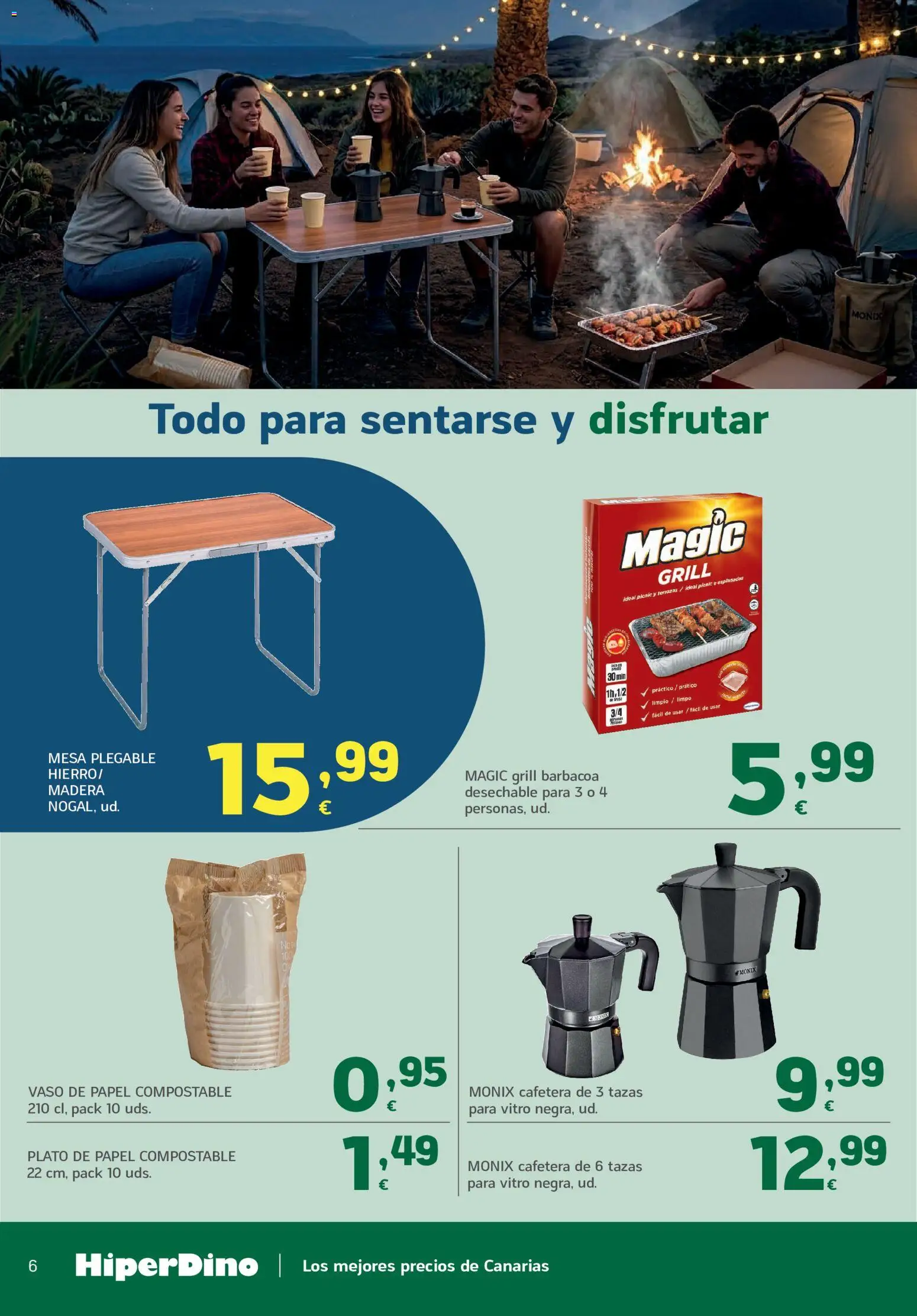 HiperDino Ofertas especial playa y camping │ válido desde el 21/07/2026 | Página: 6 | Productos: Barbacoa, Cafetera, Mesa