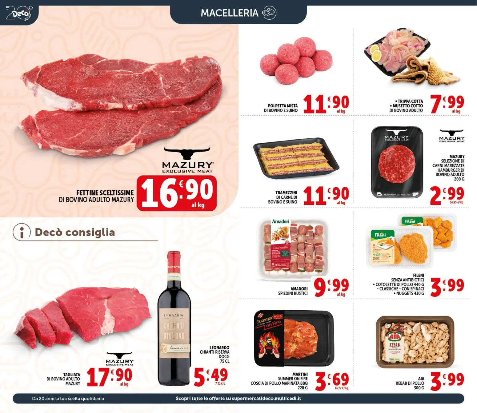 Volantino Decò del 20.05.2026 | Pagina: 4 | Prodotti: Bovino, Pollo, Nuggets, Spiedini