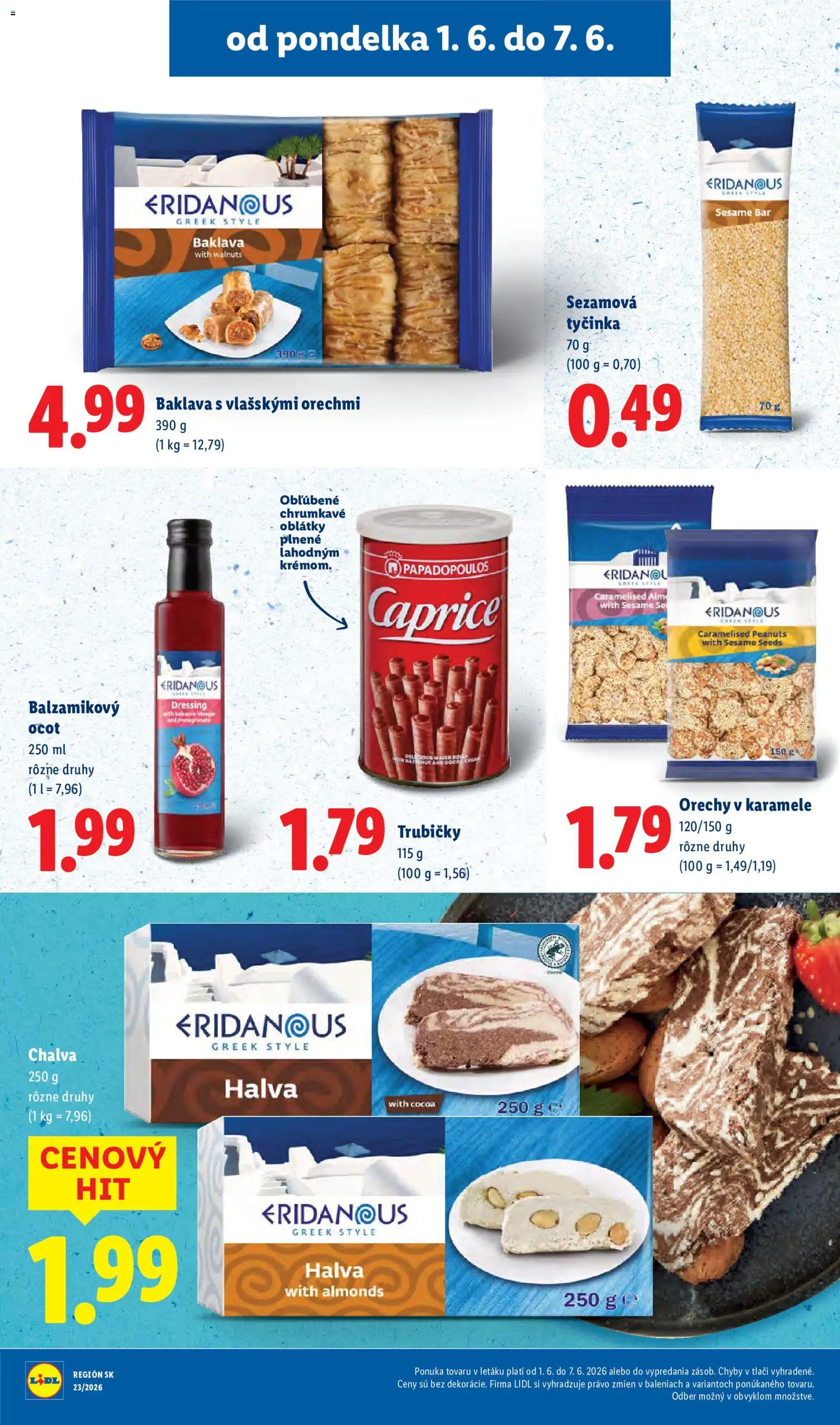 Nové Lidl akcie – leták je platný od 01.06.2026 | Strana: 34 | Produkty: Orechy, Balzamikový ocot, Ocot