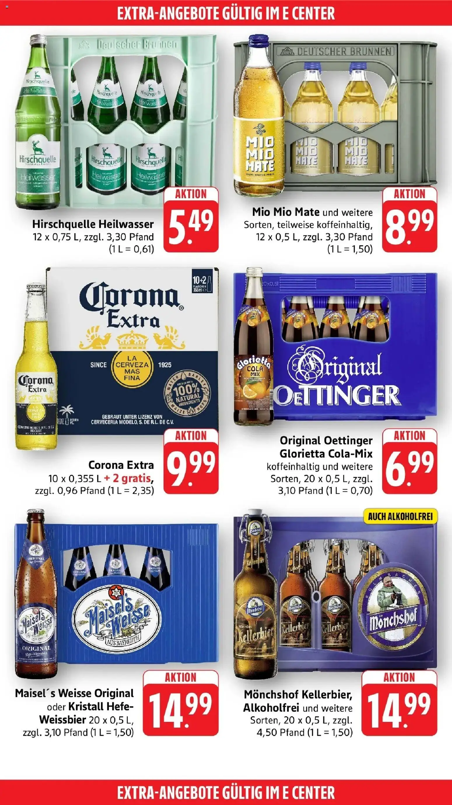 E center Prospekt Tübingen (ab 24.08.2026) zum Blättern | Seite: 48 | Produkte: Monchshof, Cola, Weißbier, Mio mio mate