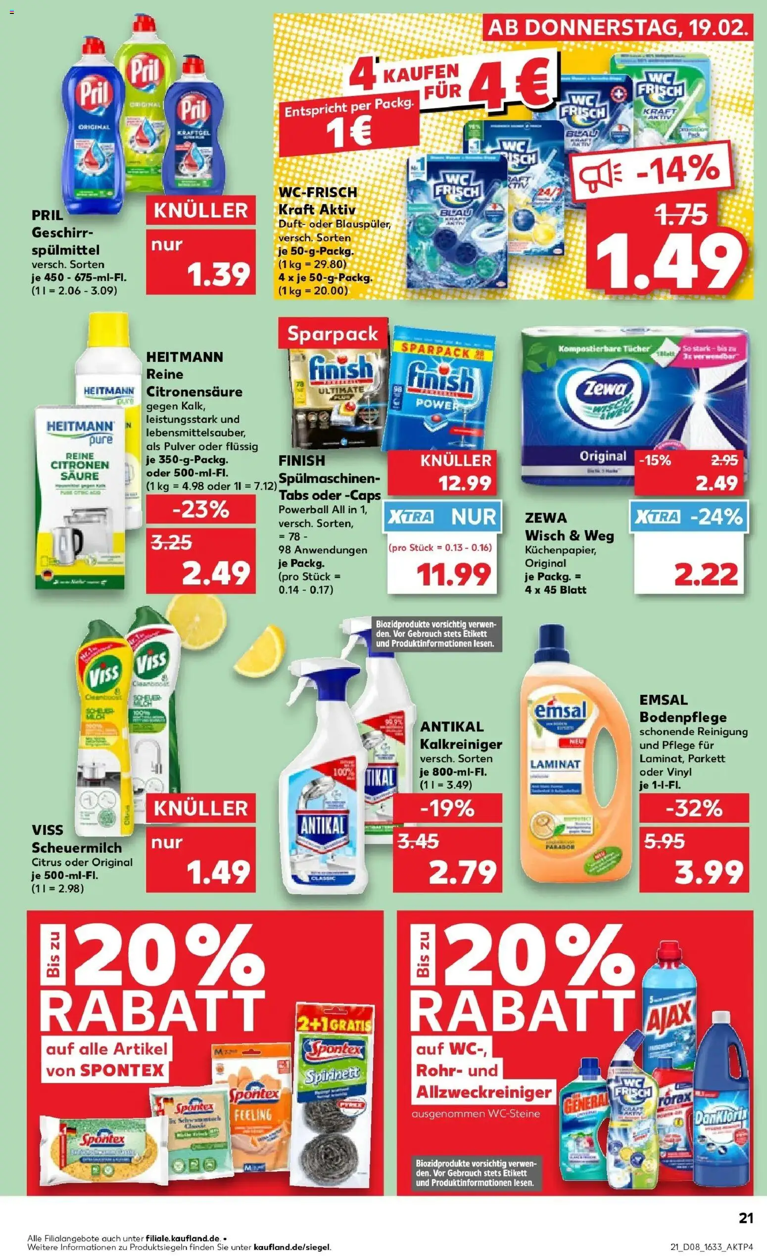 Kaufland prospekt Calw	 – gültig ab 19.02.2026 | Seite: 29 | Produkte: Duft, Zewa, Finish, Pril
