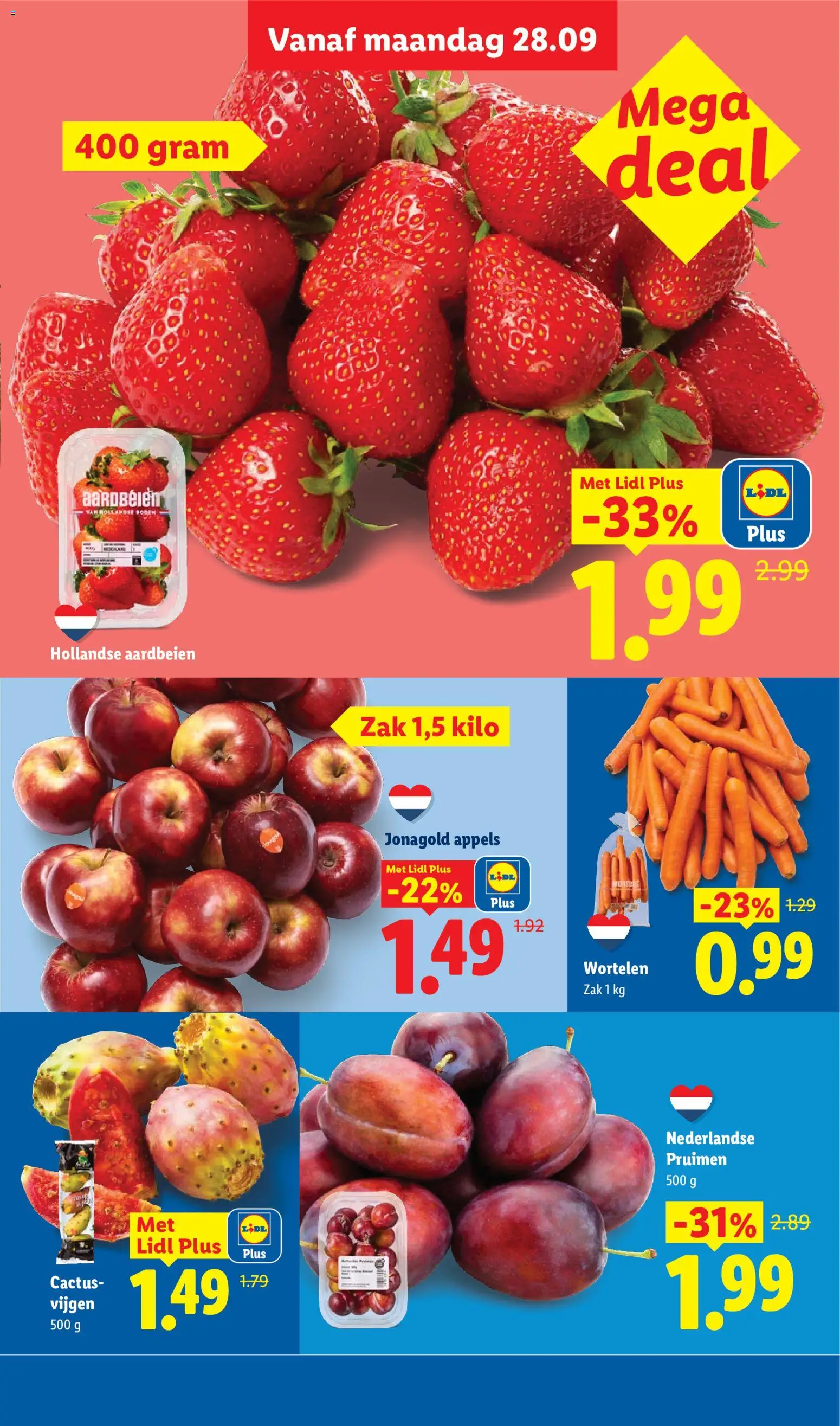 {H1} | Pagina: 5 | Producten: Wortelen, Aardbeien, Zak, Pruimen
