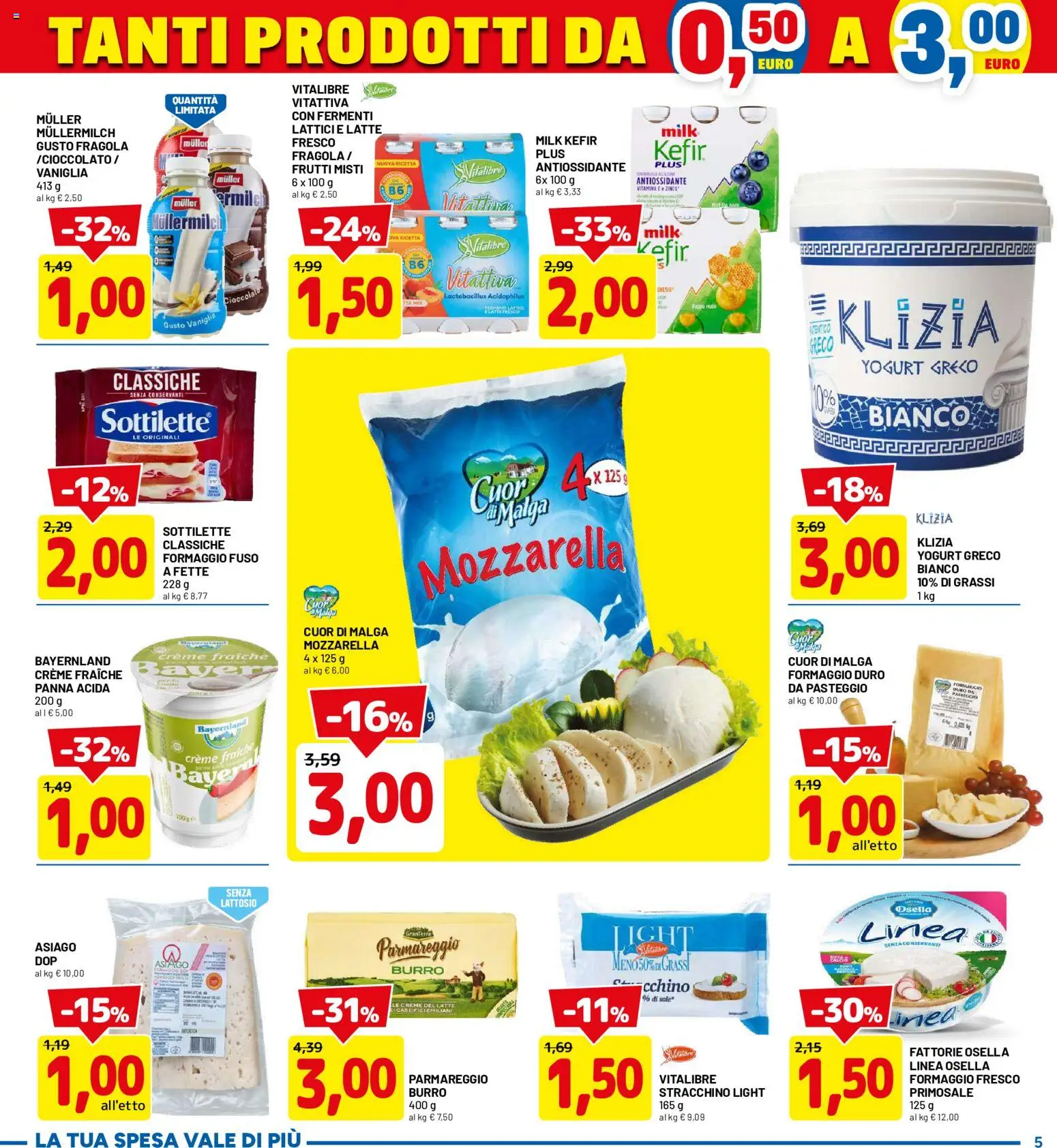 Volantino D Più del 14.05.2026 | Pagina: 5 | Prodotti: Cioccolato, Panna, Formaggio, Burro