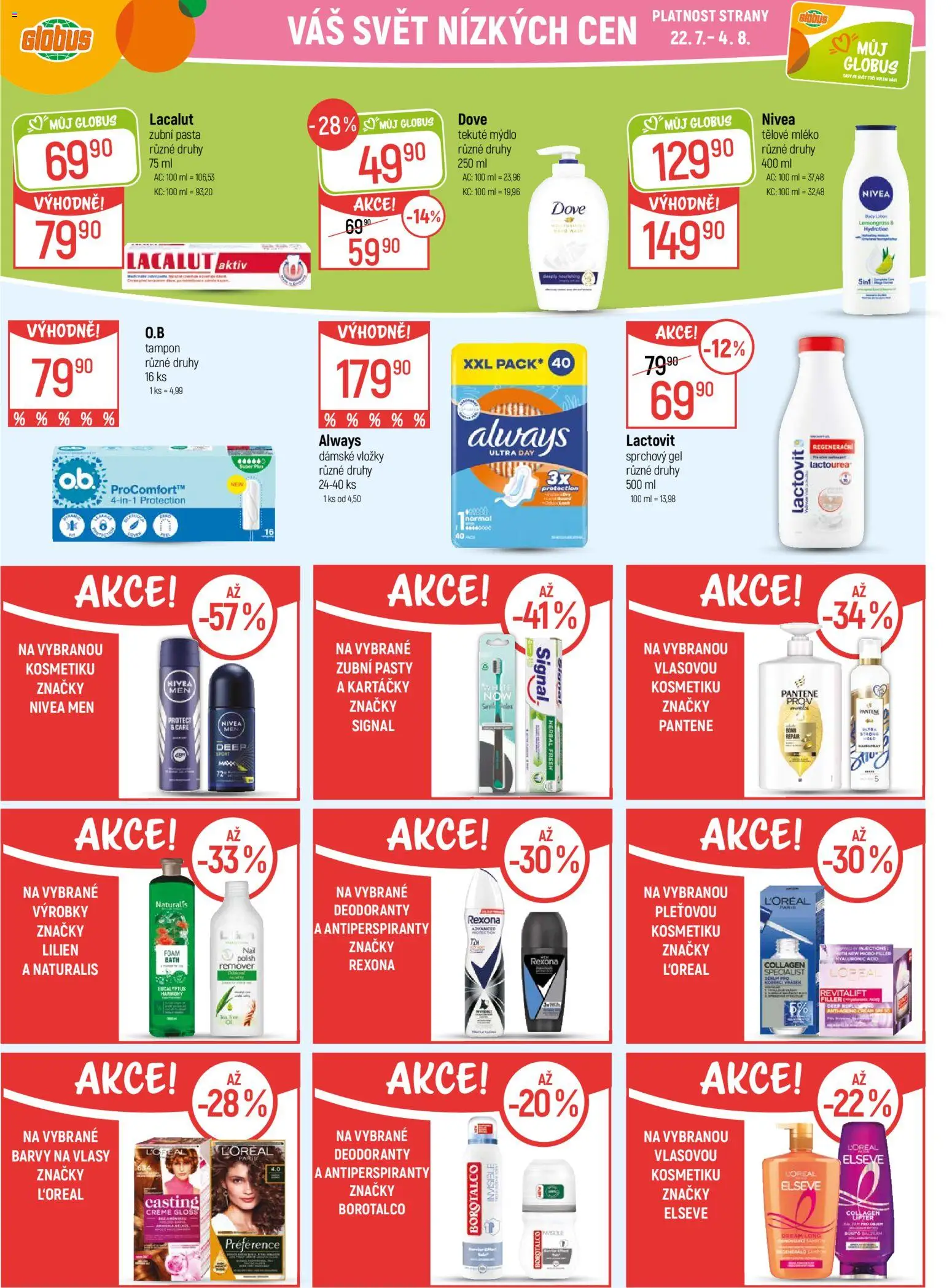 Globus leták od 22.07.2026 | Strana: 29 | Produkty: Barvy, Lacalut Aktiv, Borotalco, Lactovit