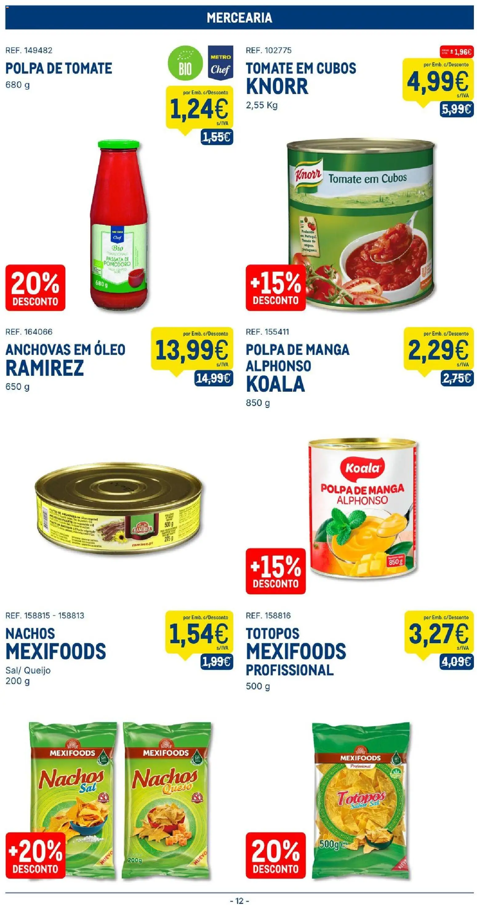 Makro folheto │ válido de 01/09/2026 | Página: 12 | Produtos: Anchovas, Mercearia, Polpa de tomate, Óleo