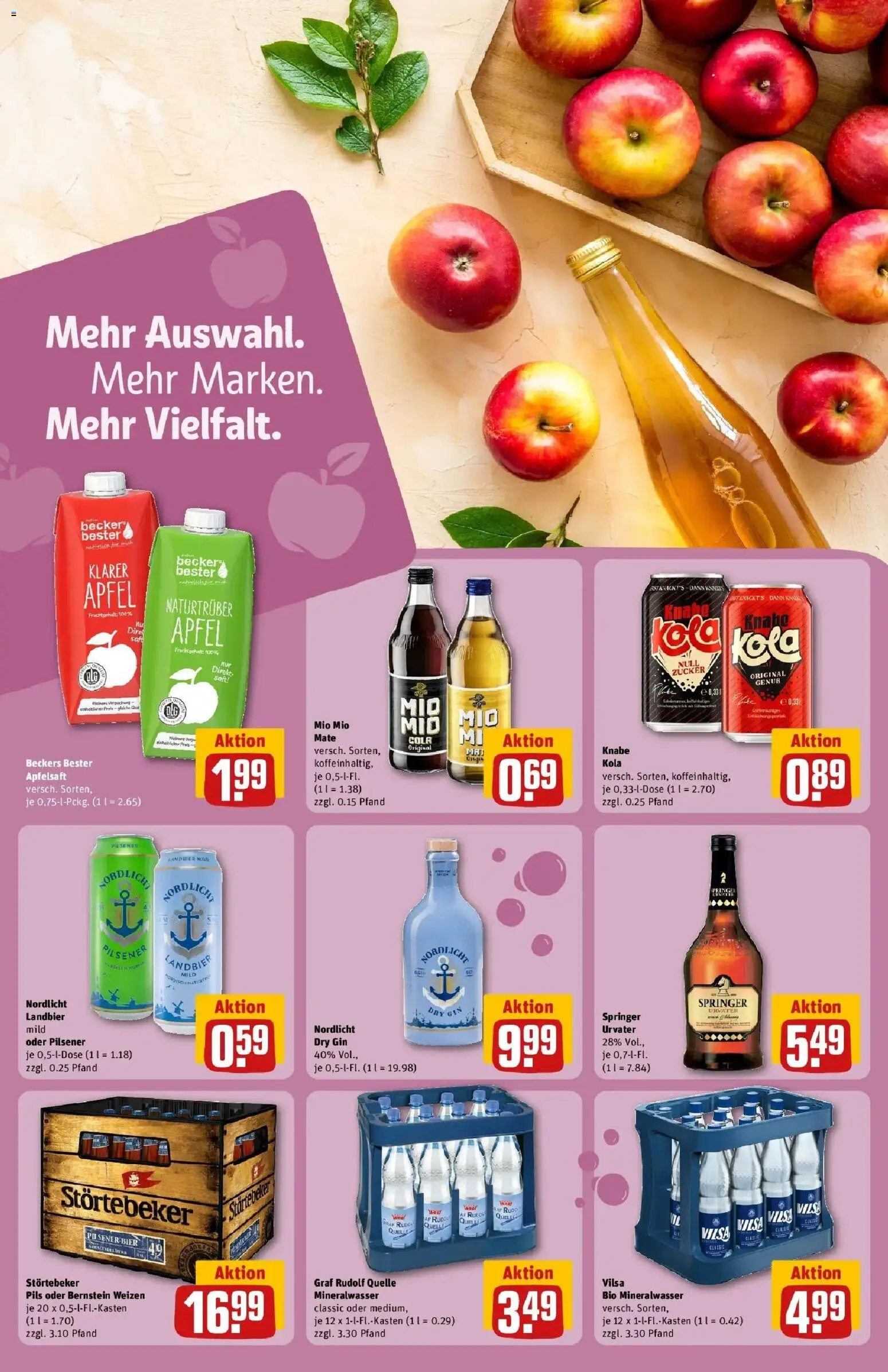 REWE Prospekt ab 17.08.2026 zum Blättern » Angebote | Seite: 24 | Produkte: Bier, Äpfel, Apfelsaft, Zucker