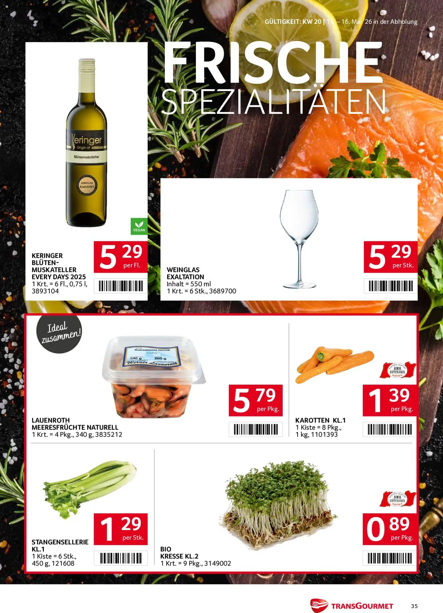 Transgourmet Flugblatt gültig ab 11.05.2026 | Seite: 35 | Produkte: Meeresfrüchte