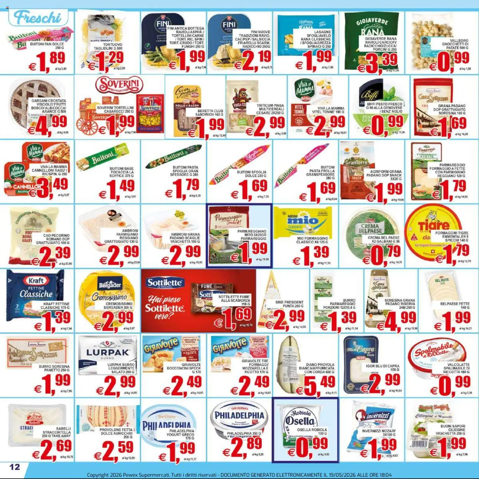 Volantino Pewex del 20.05.2026 | Pagina: 12 | Prodotti: Yogurt, Pollo, Grana Padano, Stracciatella