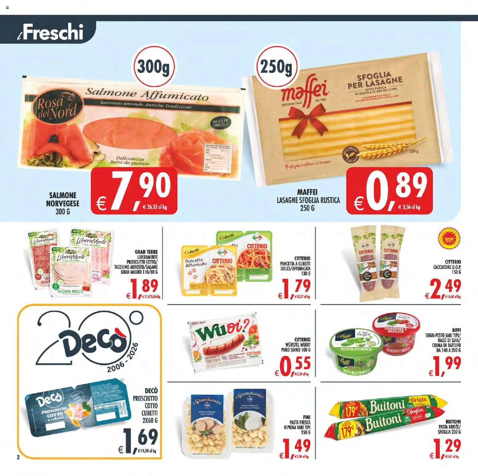 Volantino Decò del 11/08/2026 | Pagina: 2 | Prodotti: Crema, Wurstel, Pesto, Forno