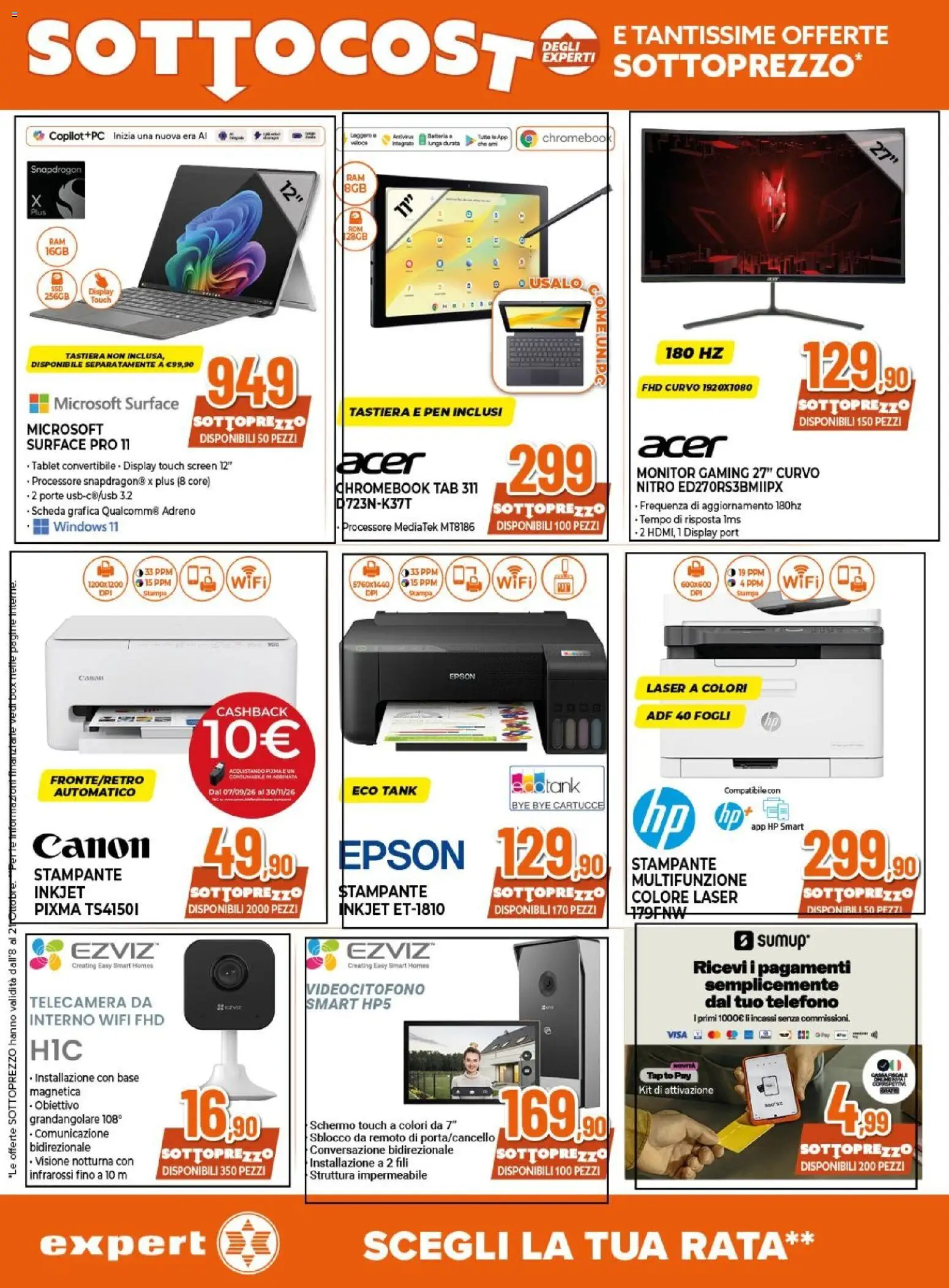Volantino Expert del 08/10/2026 | Pagina: 19 | Prodotti: Schermo, Monitor, Stampante, Stampa
