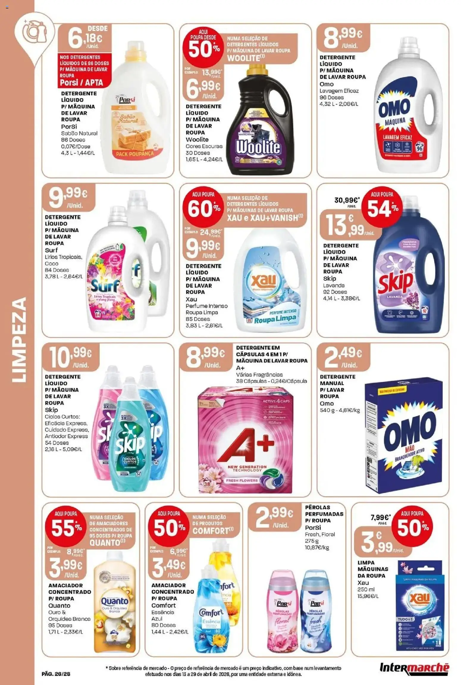 Intermarché - Isto é que são preços BAIXOS │ válido de 28.05.2026 | Página: 26 | Produtos: Máquina de lavar, Perfume, Máquinas de Lavar Roupa, Base