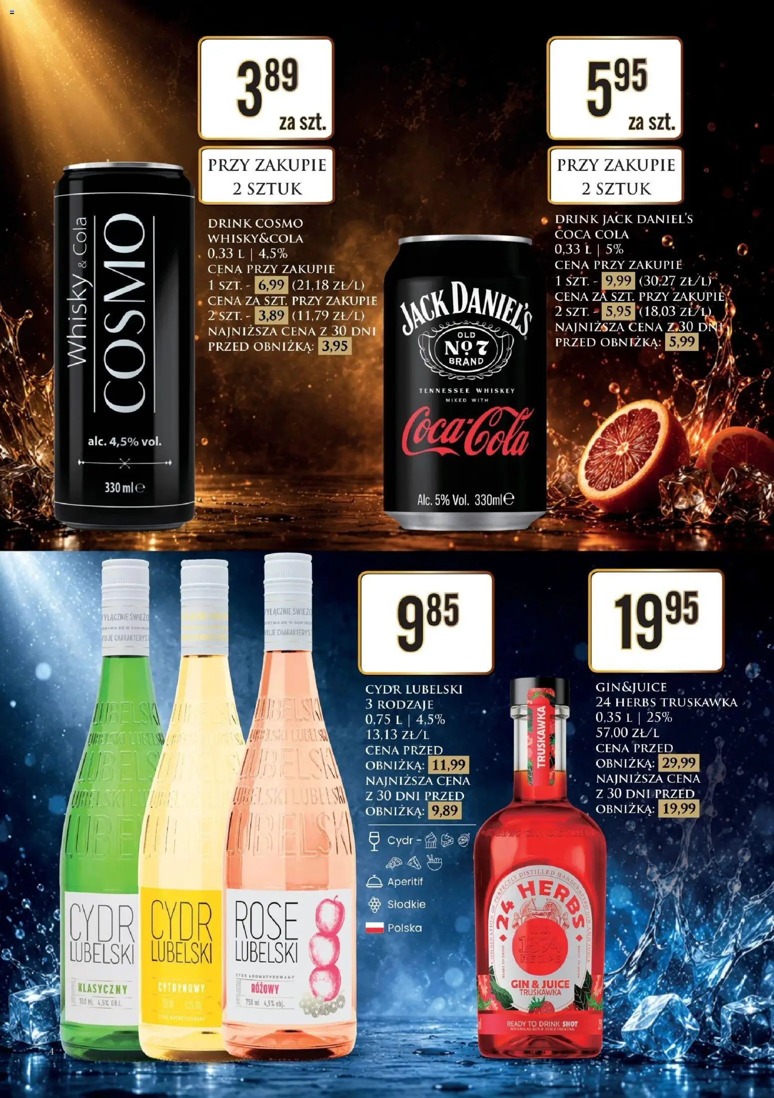 Dino gazetka alkoholowa od 31.07.2026 | Strona: 4 | Produkty: Cydr, Coca cola, Jack Daniel's, Whisky