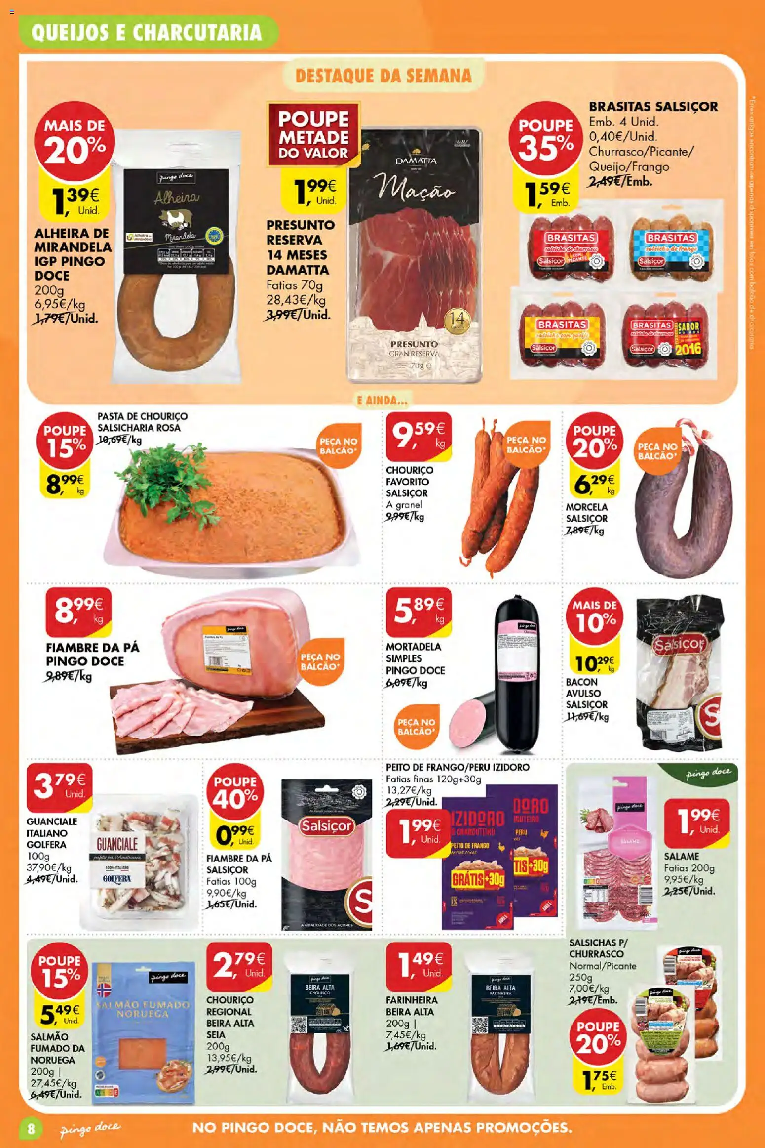 Pingo Doce Poupe Esta Semana Açores │ válido de 17/09/2026 | Página: 8 | Produtos: Salmão fumado, Chouriço, Salsichas, Alheira