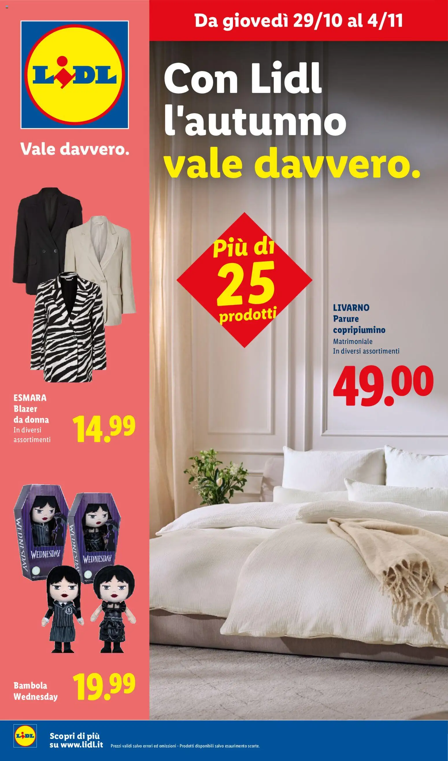 Volantino Lidl del 29/10/2026 | Pagina: 1 | Prodotti: Copripiumino, Bambola