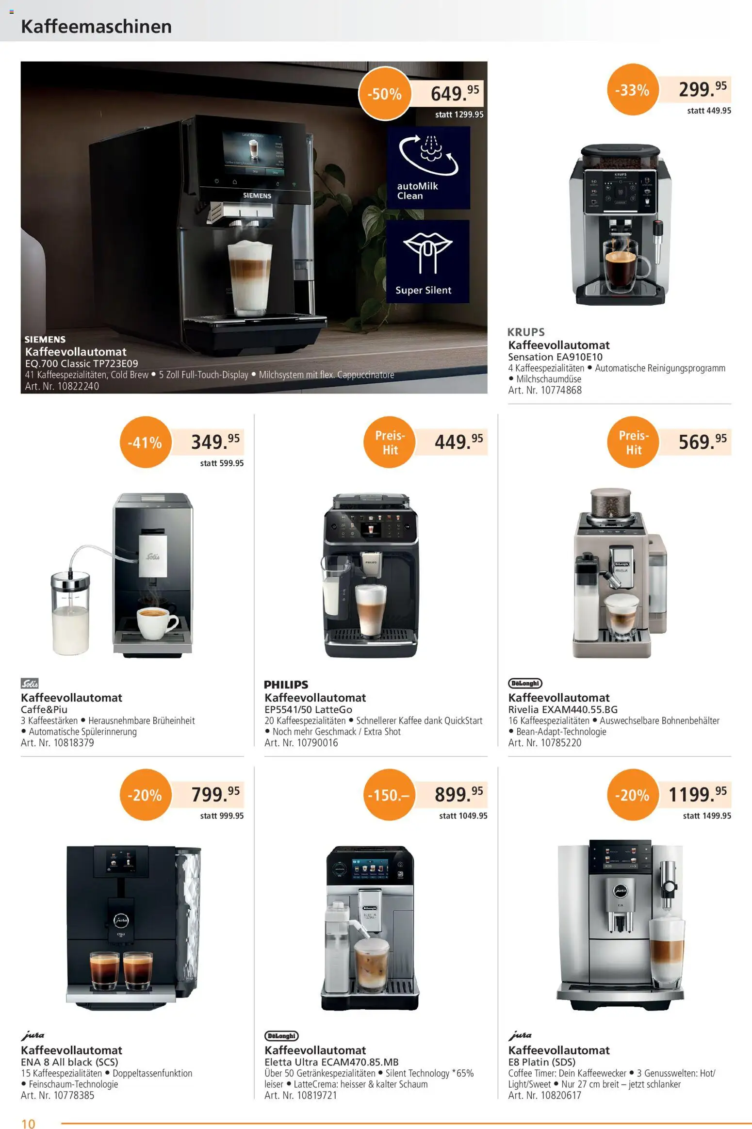 Fust aktionen – gültig ab 24.08.2026 | Seite: 10 | Produkte: Krups, Kaffee, Kaffeevollautomat, Siemens