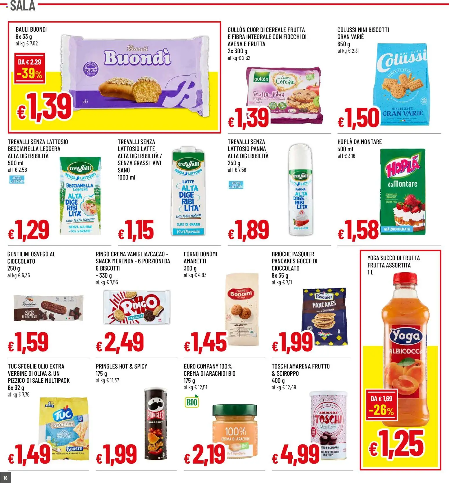 Volantino Famila del 10/08/2026 | Pagina: 16 | Prodotti: Cioccolato, Olio, Arachidi, Forno