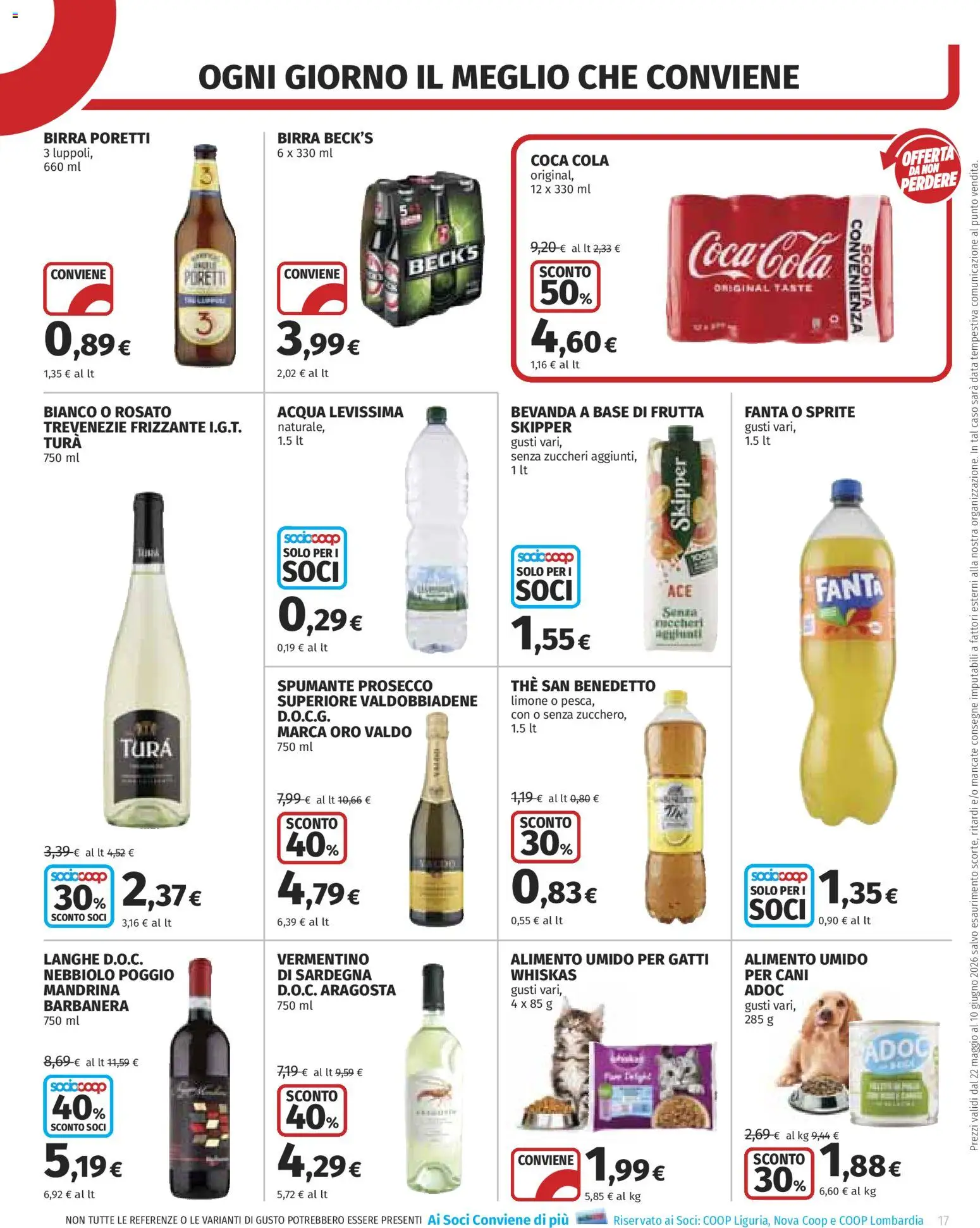 Volantino COOP del 22.05.2026 | Pagina: 17 | Prodotti: Prosecco, Acqua, Spumante, Fanta