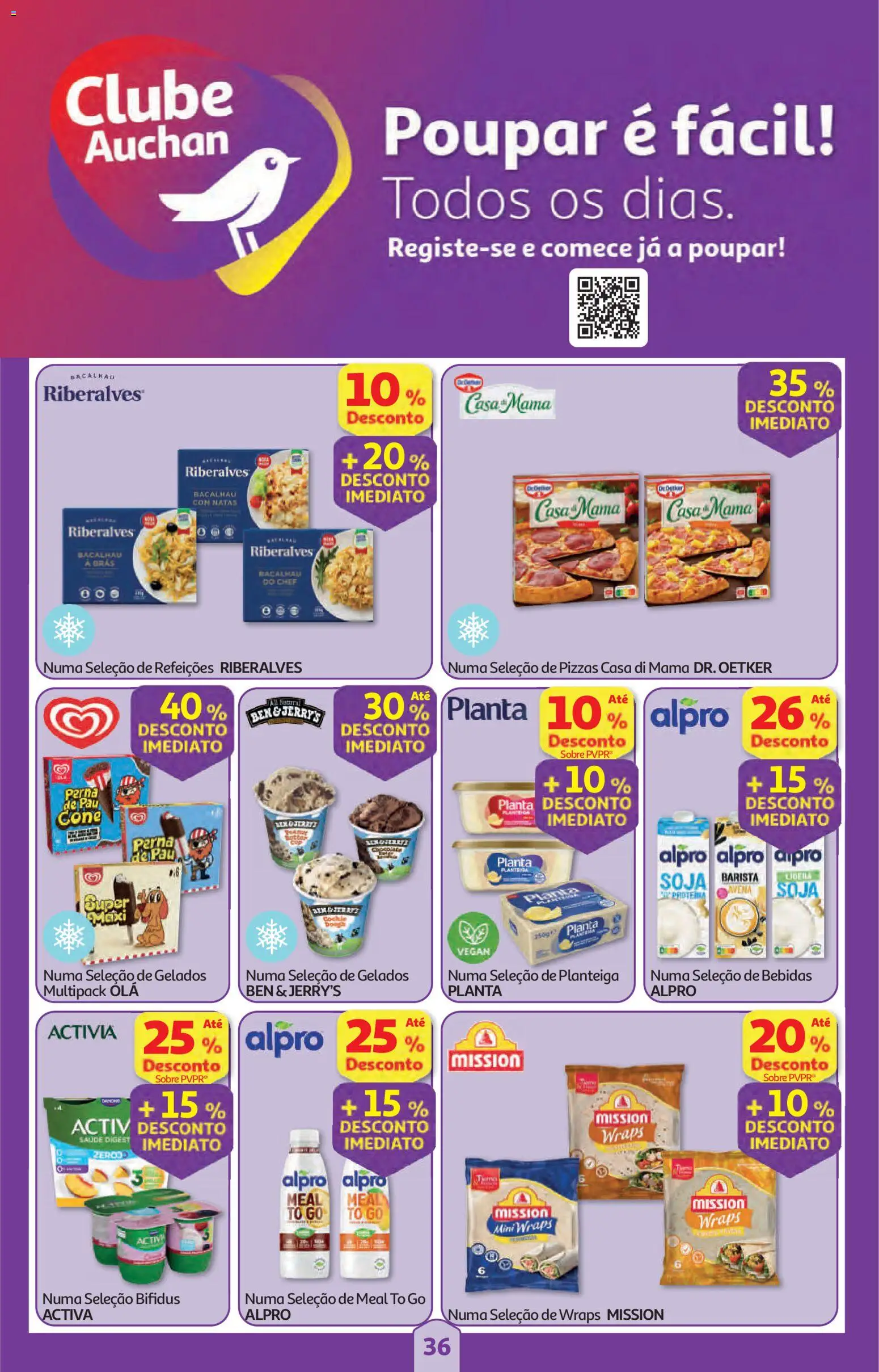 Auchan folheto │ válido de 21.05.2026 | Página: 36 | Produtos: Soja, Bacalhau, Natas