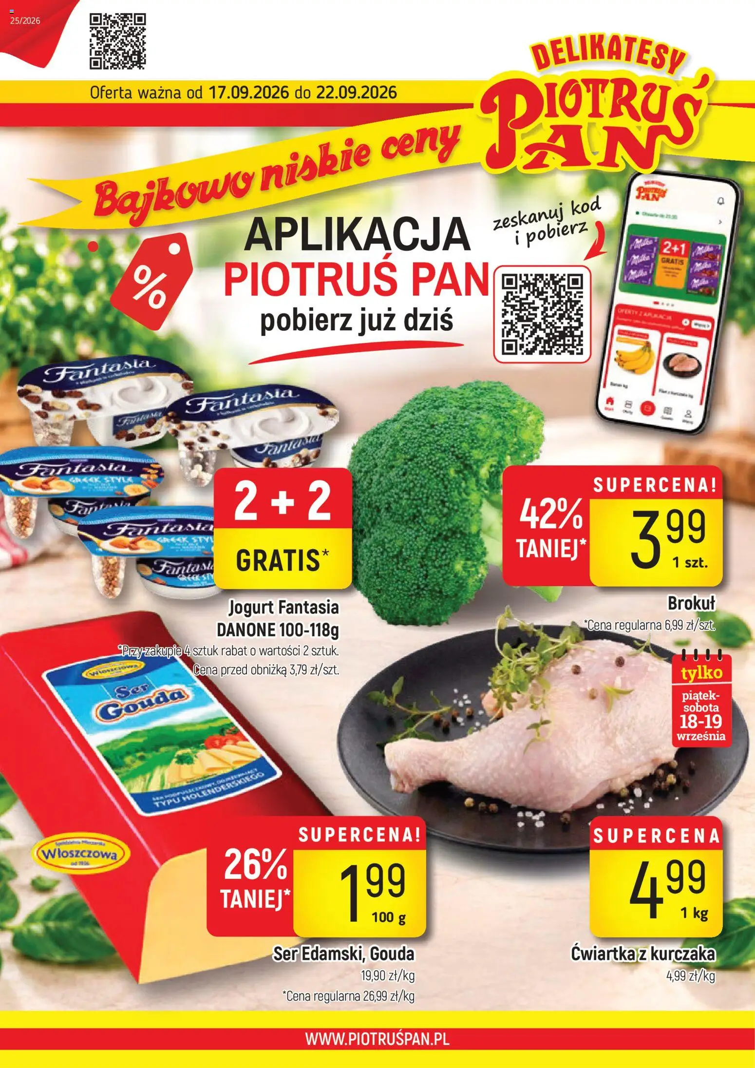 Piotruś Pan gazetka od 17.09.2026 | Strona: 1 | Produkty: Brokuł, Delikatesy, Ser, Jogurt
