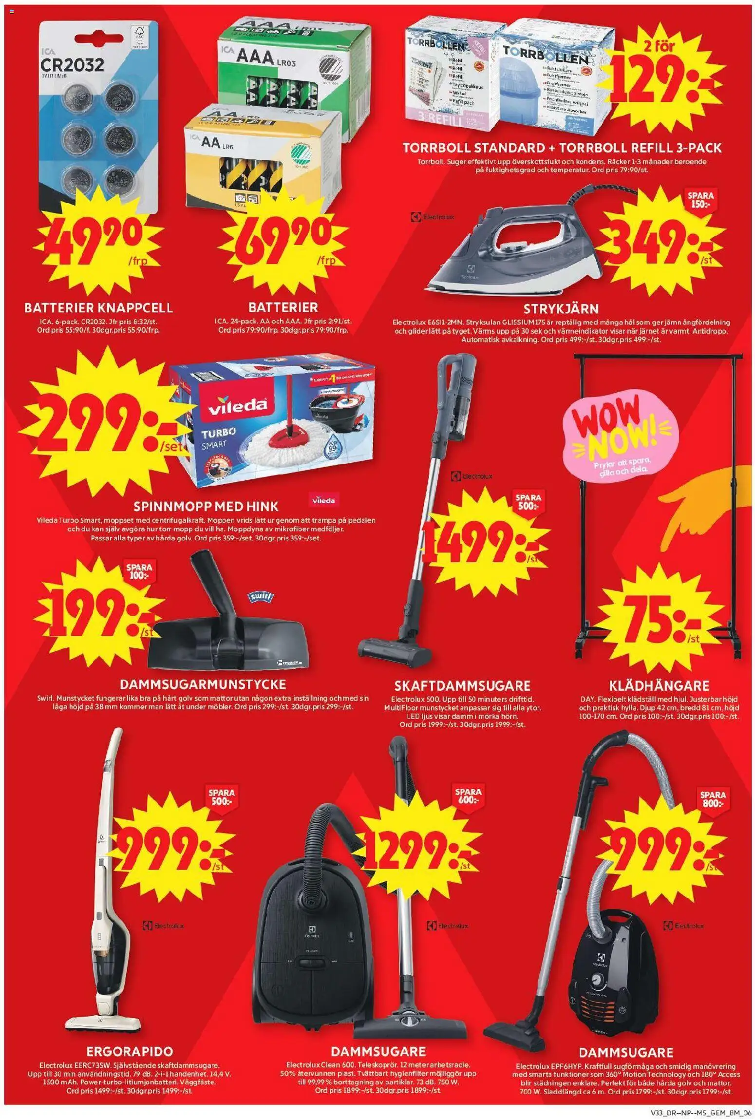 ICA Maxi reklamblad aktuell från 10/08/2026 | Sida: 11 | Produkter: Batterier, Klädhängare, Skaftdammsugare, Strykjärn