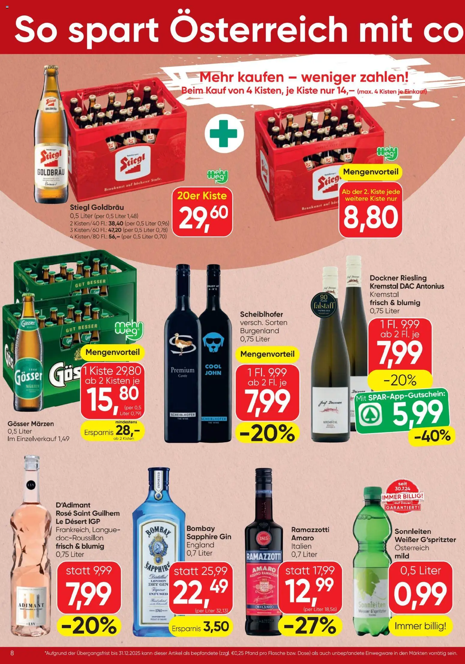 Spar - Flugblatt gültig ab 23.07.2026 | Seite: 8 | Produkte: Gin