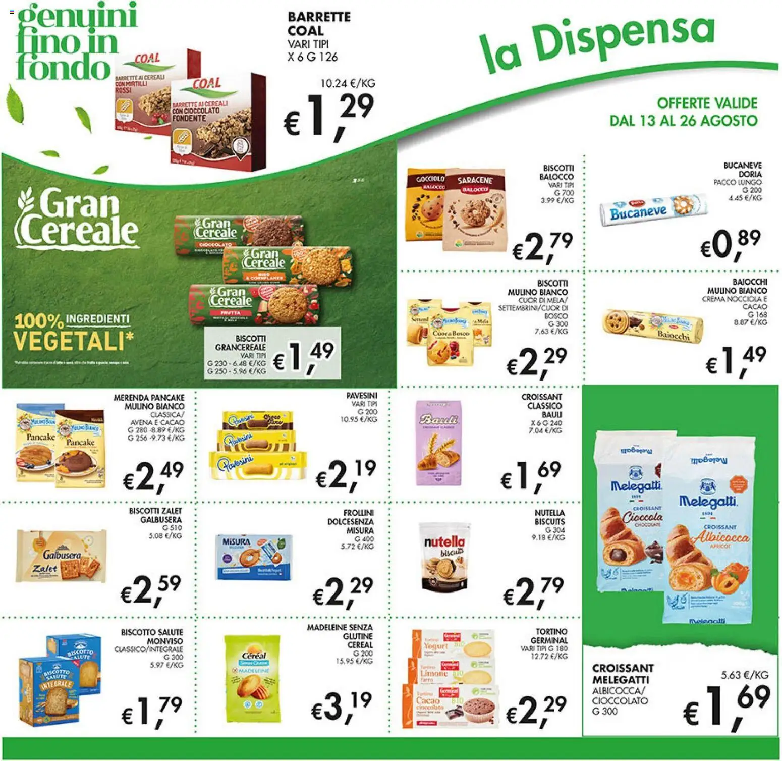 Volantino Coal del 13/08/2026 | Pagina: 18 | Prodotti: Yogurt, Biscotti, Frutta, Nutella