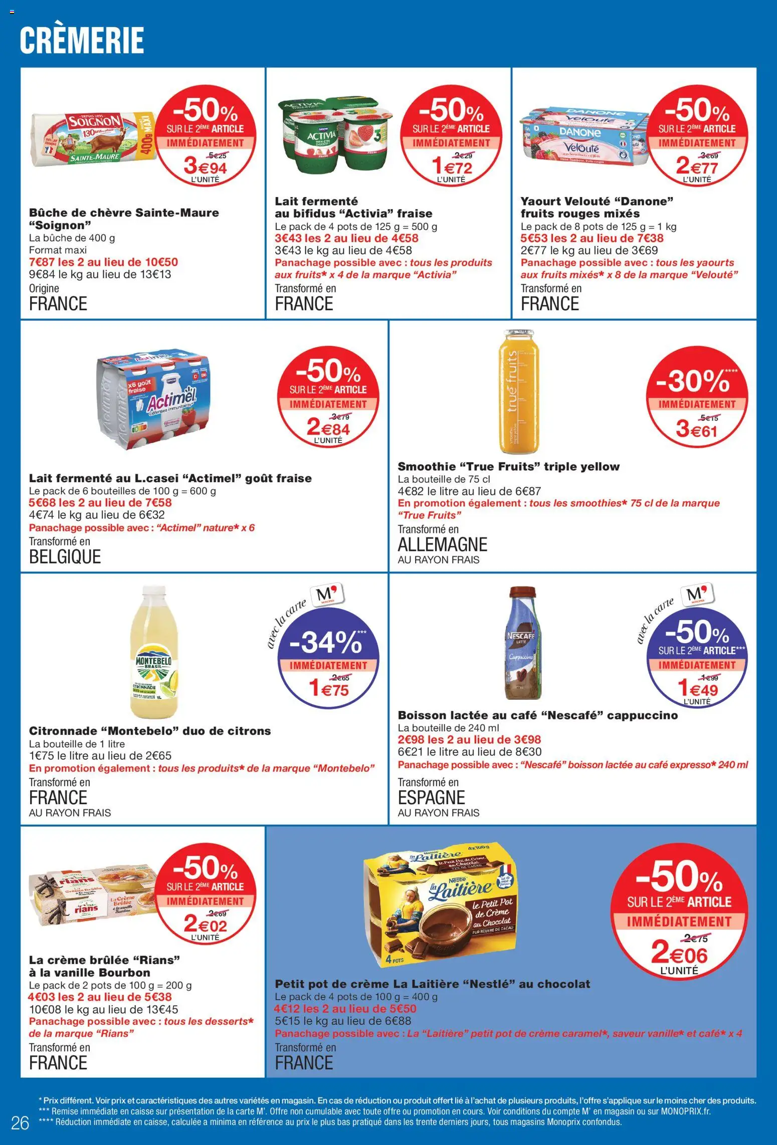 {H1} | Page: 26 | Produits: Yaourt, Chocolat, Crème, Citrons