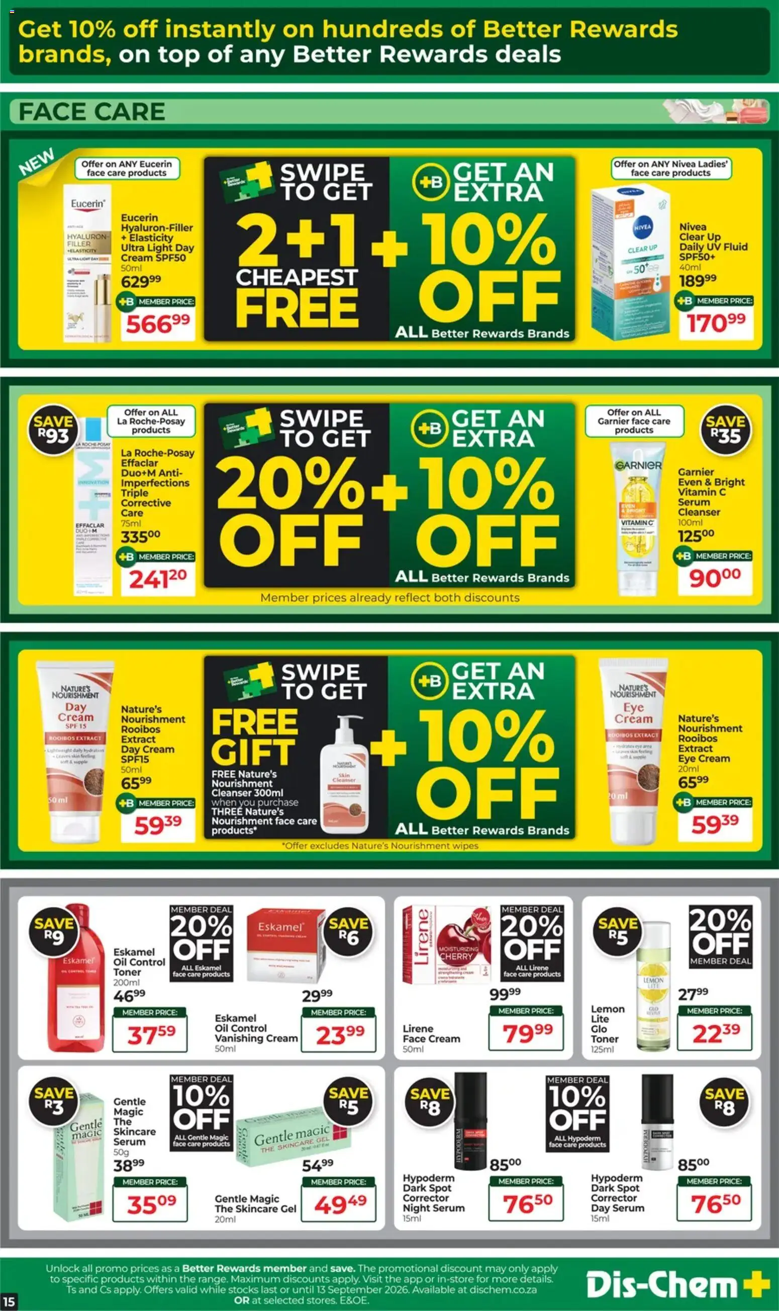 New Dis-Chem catalogue – valid from 11/08/2026 | Page: 12 | Products: Toner, Light, Oil, Cream