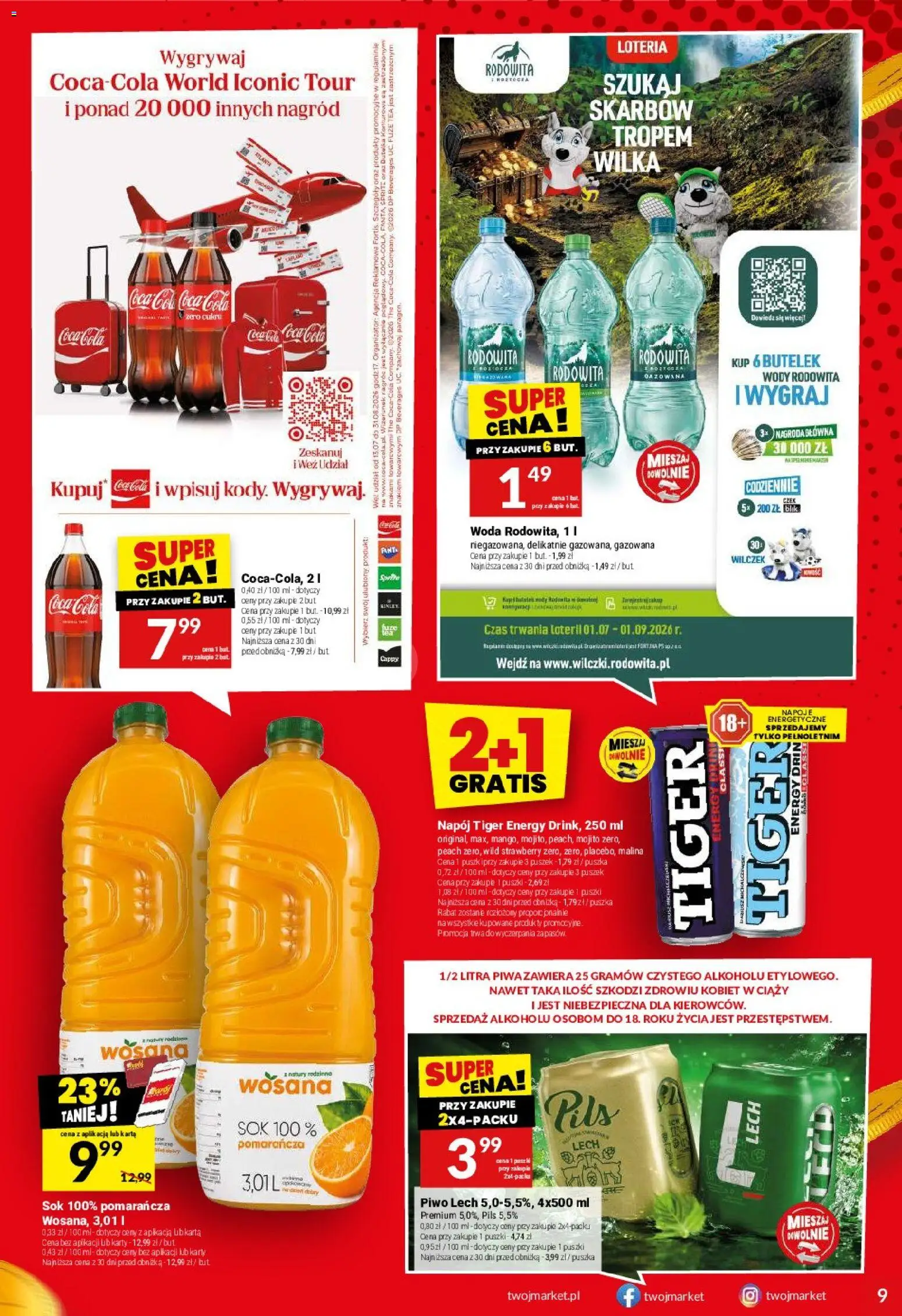 Twój Market gazetka od 19.08.2026 | Strona: 9 | Produkty: Mojito, Sprite, Fanta, Piwo