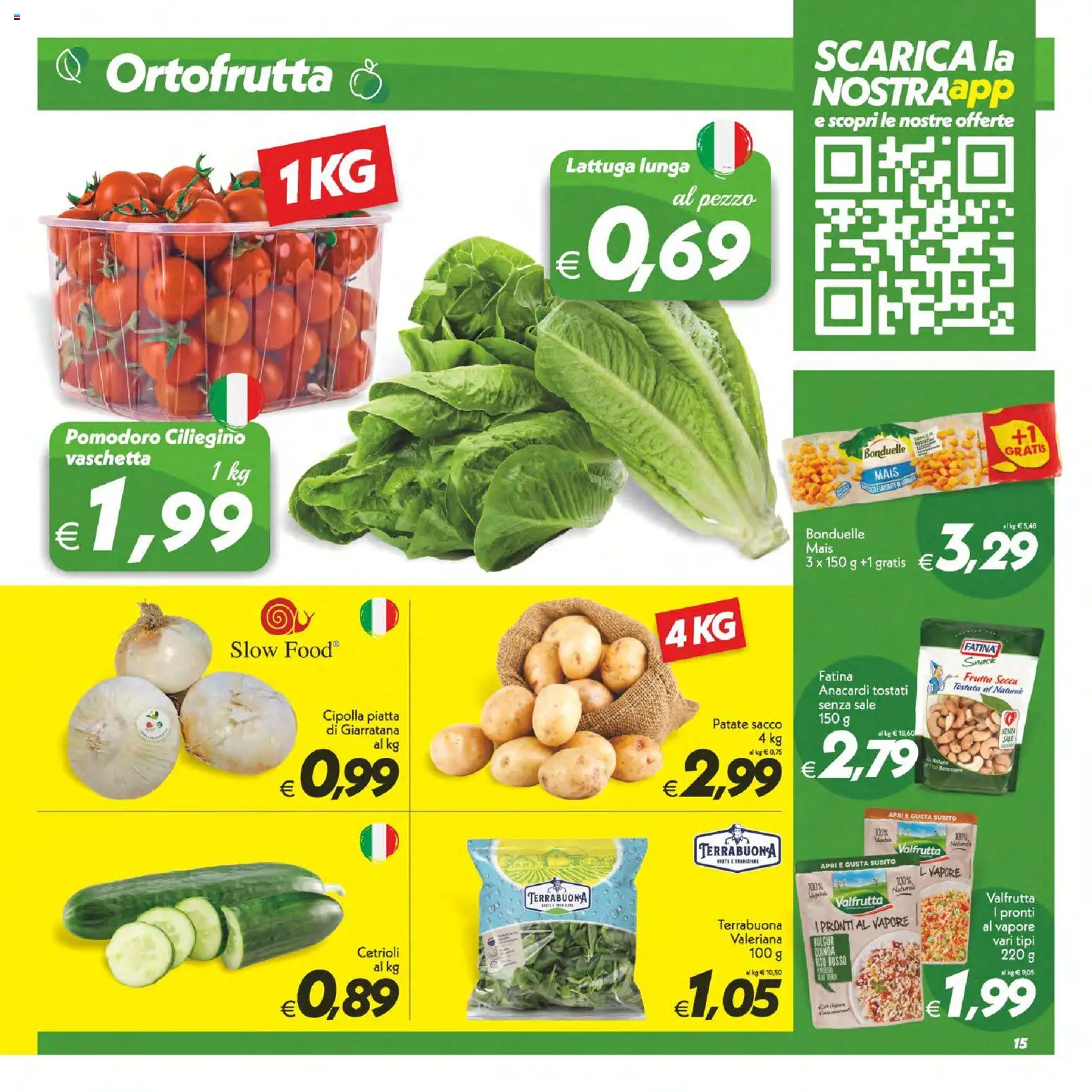 Volantino SuperConveniente del 23/07/2026 | Pagina: 15 | Prodotti: Patate, Anacardi, Lattuga, Bulgur