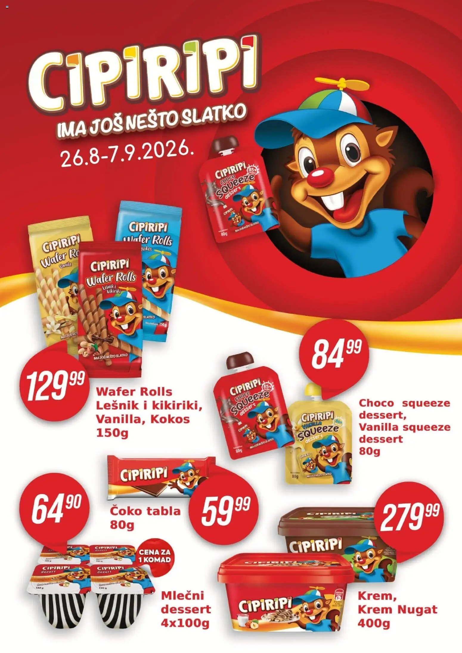 Tekijanka katalog - važi od 26.07.2026 | Strana: 1 | Proizvode: Lešnik, Kokos, Kikiriki, Krem