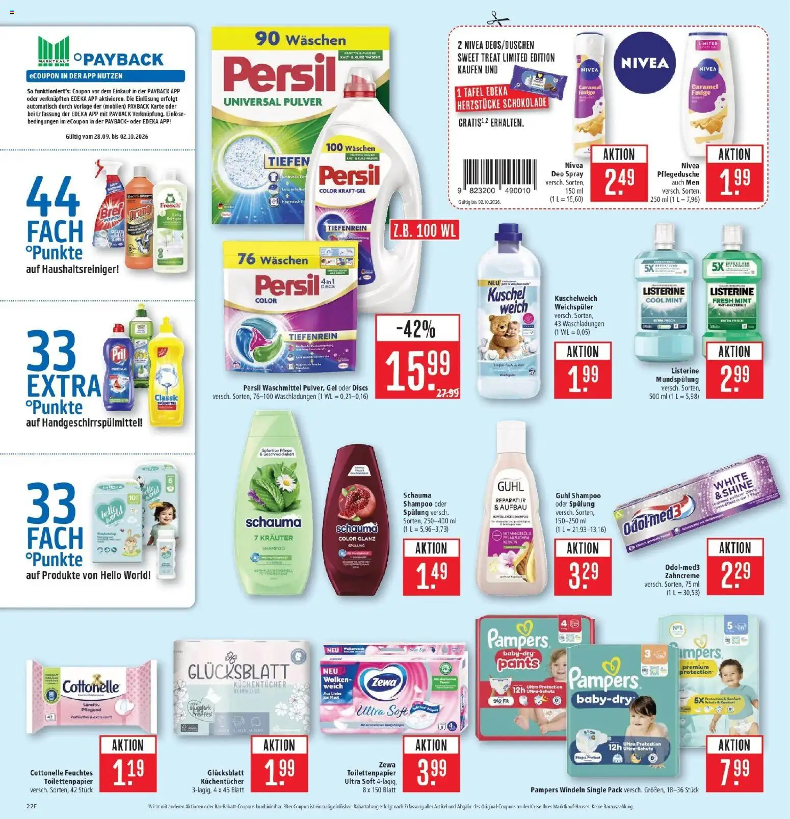 Marktkauf Prospekt Schorndorf (ab 28.09.2026) » Angebote online | Seite: 28 | Produkte: Shampoo, Spülung, Pril, Toilettenpapier