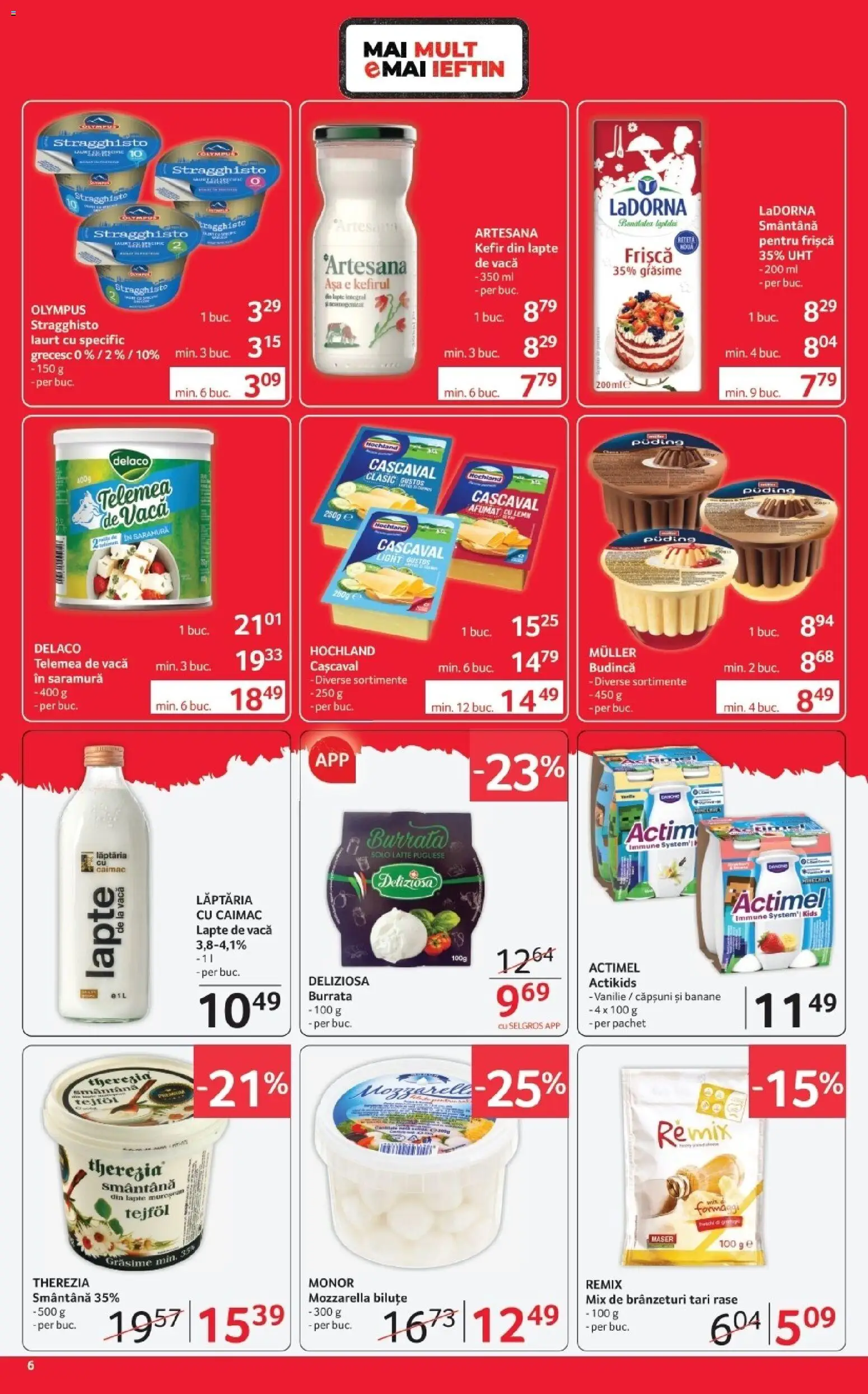 Noul catalog Selgros – valabil de la 17.04.2026 | Pagină: 6 | Produse: Çift taraflı üst, Cașcaval, Kefir, Frișcă