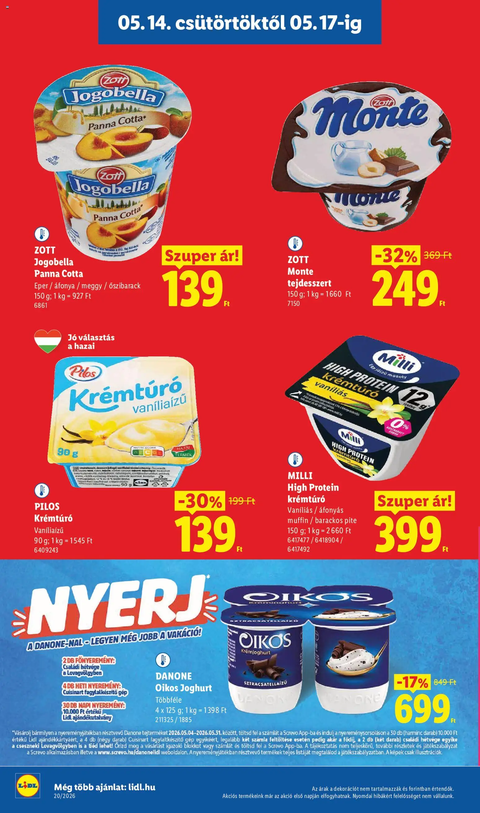 Lidl akciós ujság - amely érvényes a következő dátumtól: 14.05.2026 | Oldal: 10 | Termékek: Őszibarack, Áfonya, Meggy, Muffin