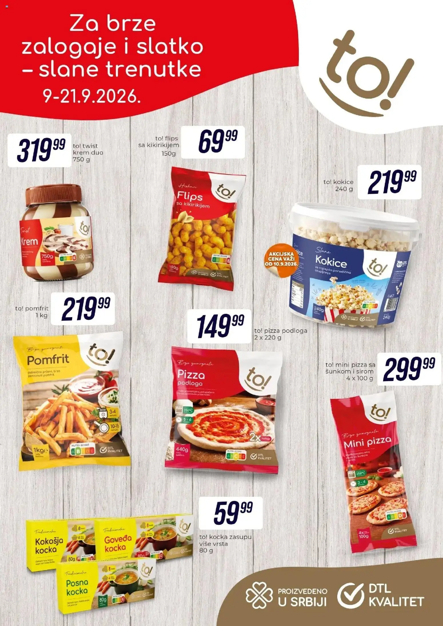 Tekijanka katalog - važi od 09.09.2026 | Strana: 1 | Proizvode: So, Kokice, Pomfrit, Krem